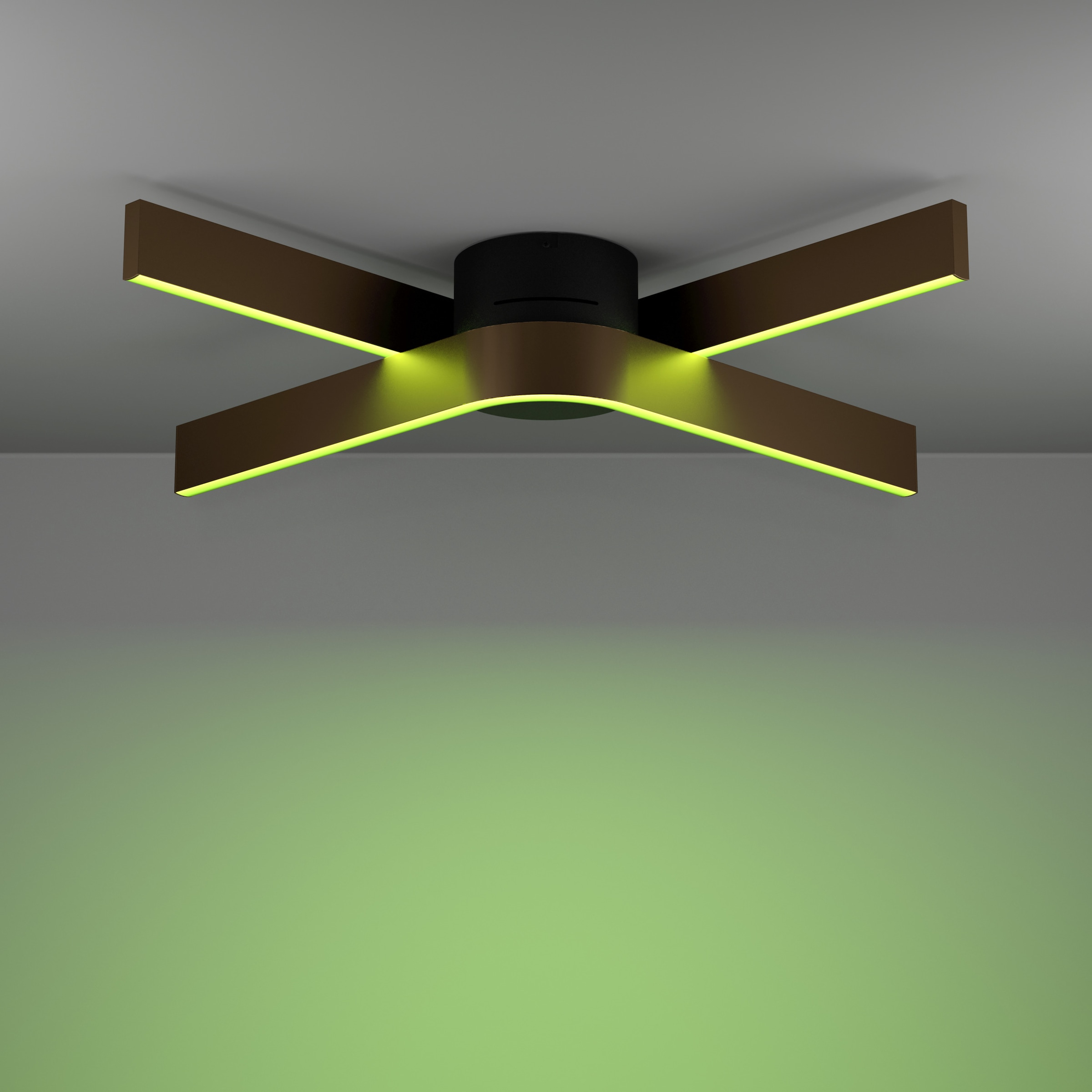 EGLO Deckenleuchte »FOLCINO-Z Deckenlampe - Alu, Stahl - LED - 2X18W - IP20« LED-Modul 1 Stk. Kaltweiß | Neutralweiß | RGB | Warmweiß Wohzimmerlampe, Esszimmerlampe, Flur, Schlafzimmer, L64 x B40 x H14 cm