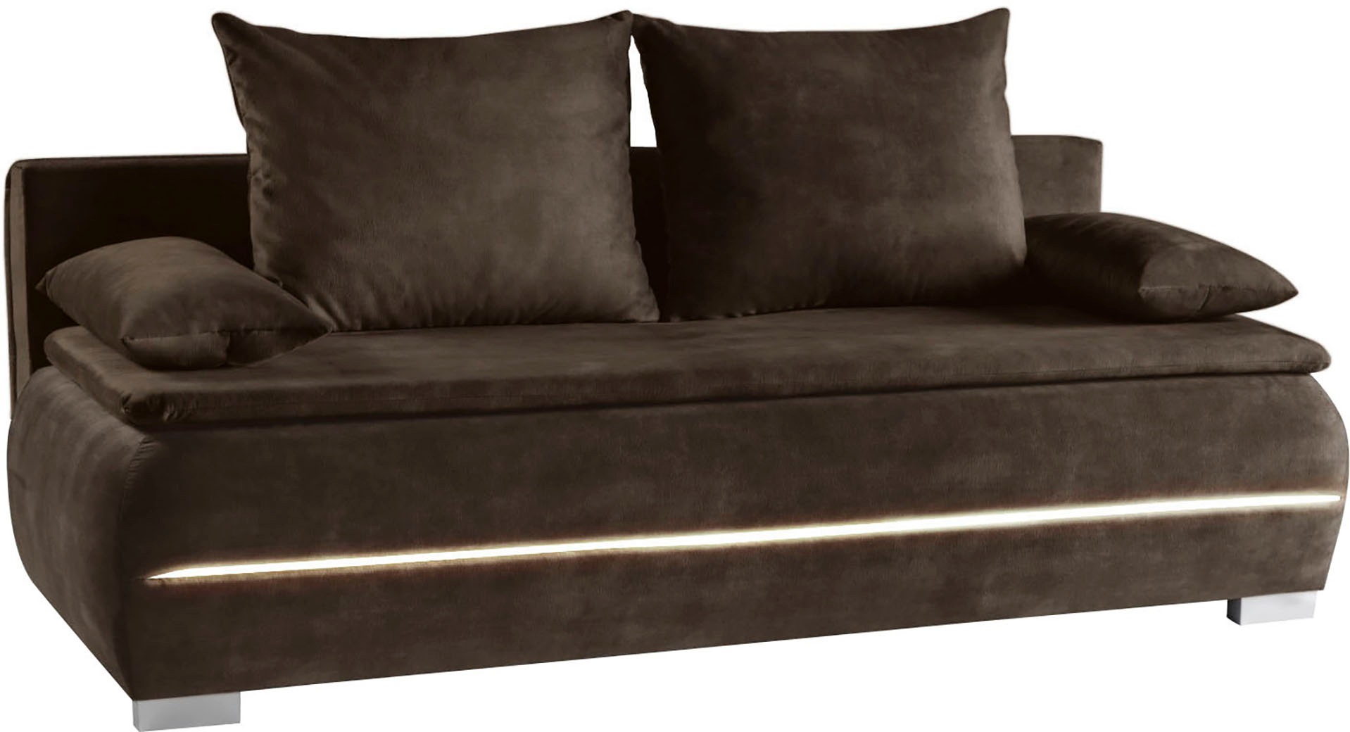 WERK2 Schlafsofa »Tekla LED«, 2-Sitzer Schlafcouch mit Bettkasten & stylischer RGB-LED-Beleuchtung