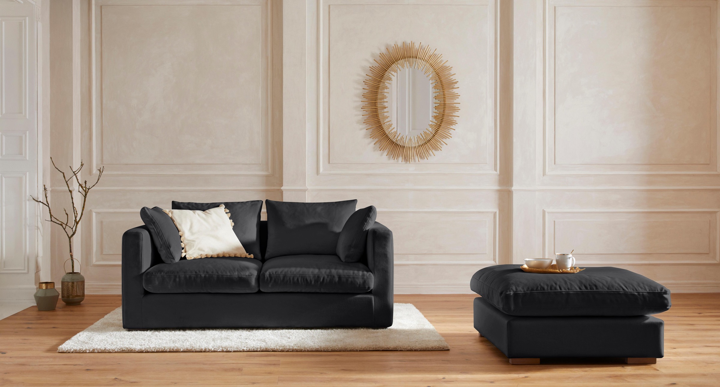 Guido Maria Kretschmer Home&Living Hocker »Pantin«, mit Federn und Daunen kaufen
