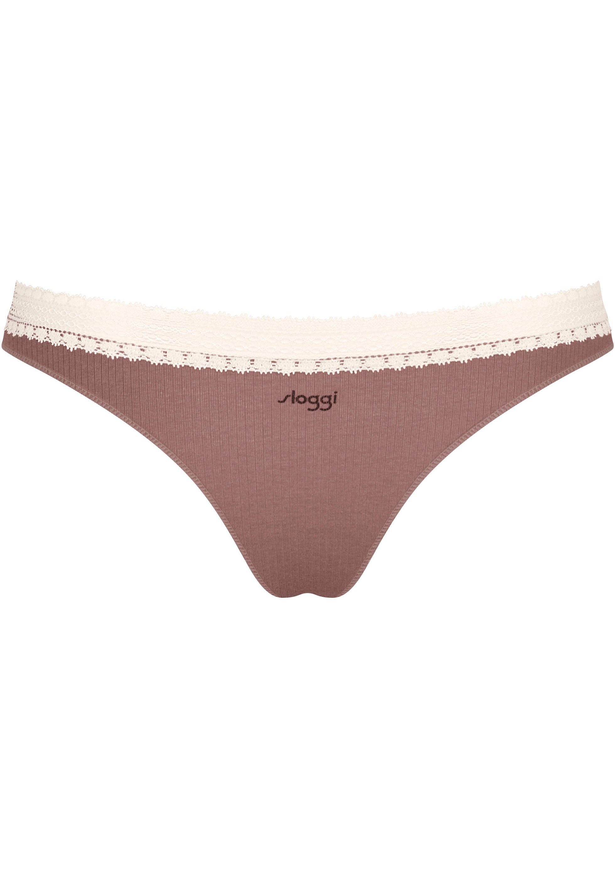 sloggi Slip »GO Ribbed R Brazil C2P«, (2er Pack), weiche Rippware mit Spitzenbesatz