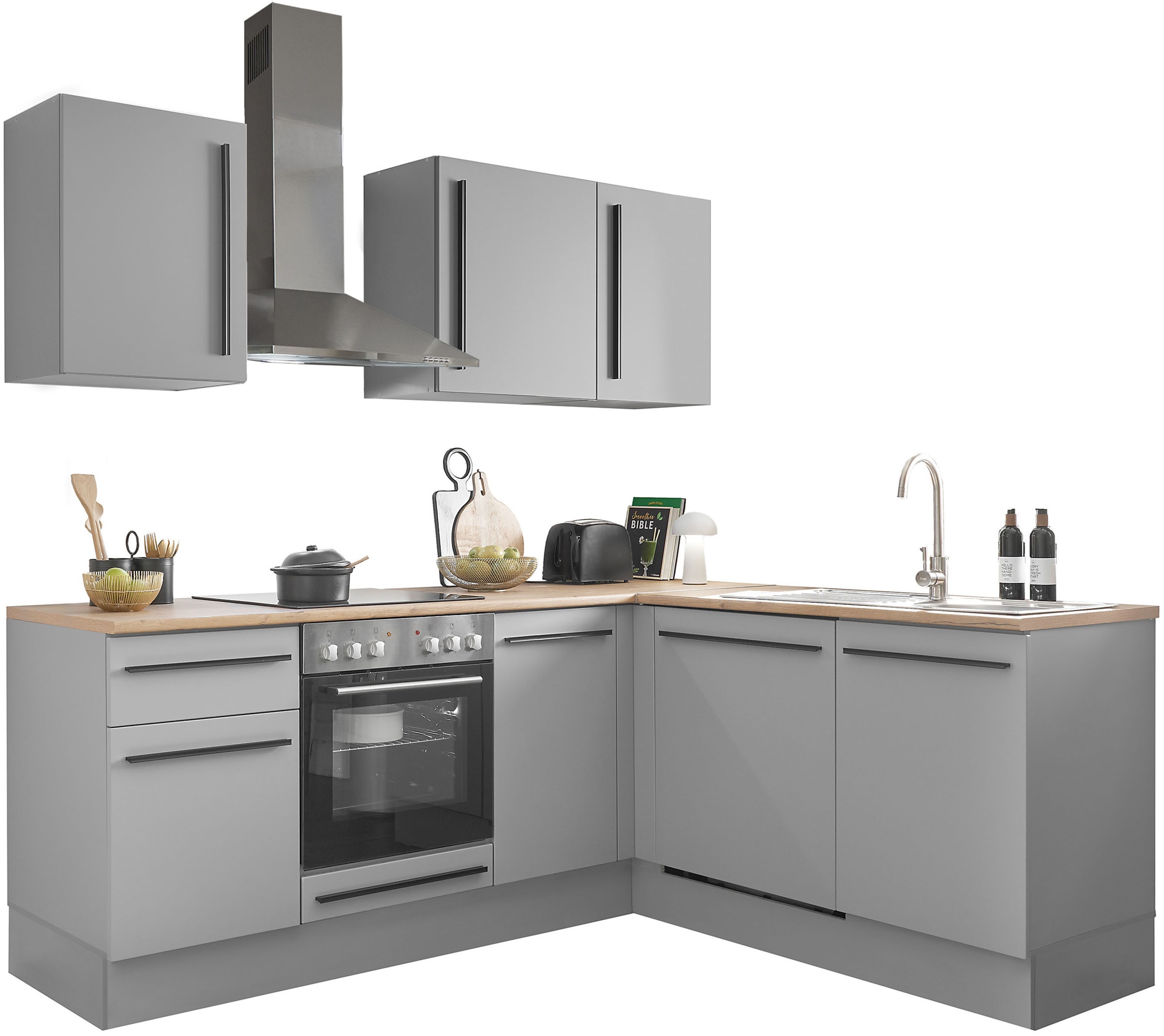 BASIC by Balculina Winkelküche »Denver, Küche BxHxT 220/115 x 211 x 60« Bre günstig online kaufen