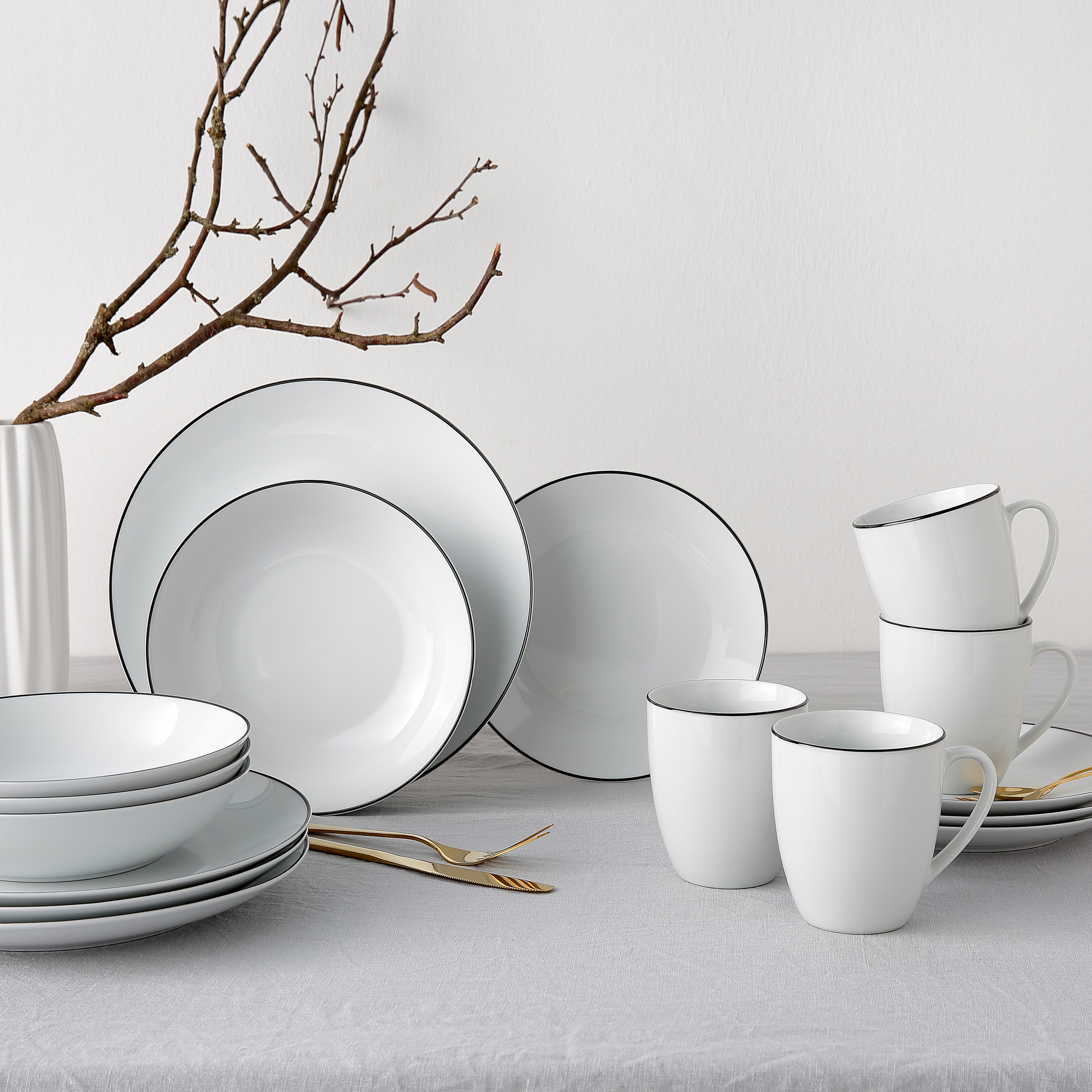 my home Kombiservice »Madeline«, (Set, 16 tlg., je 4 Speise-, Dessert-, Sup günstig online kaufen