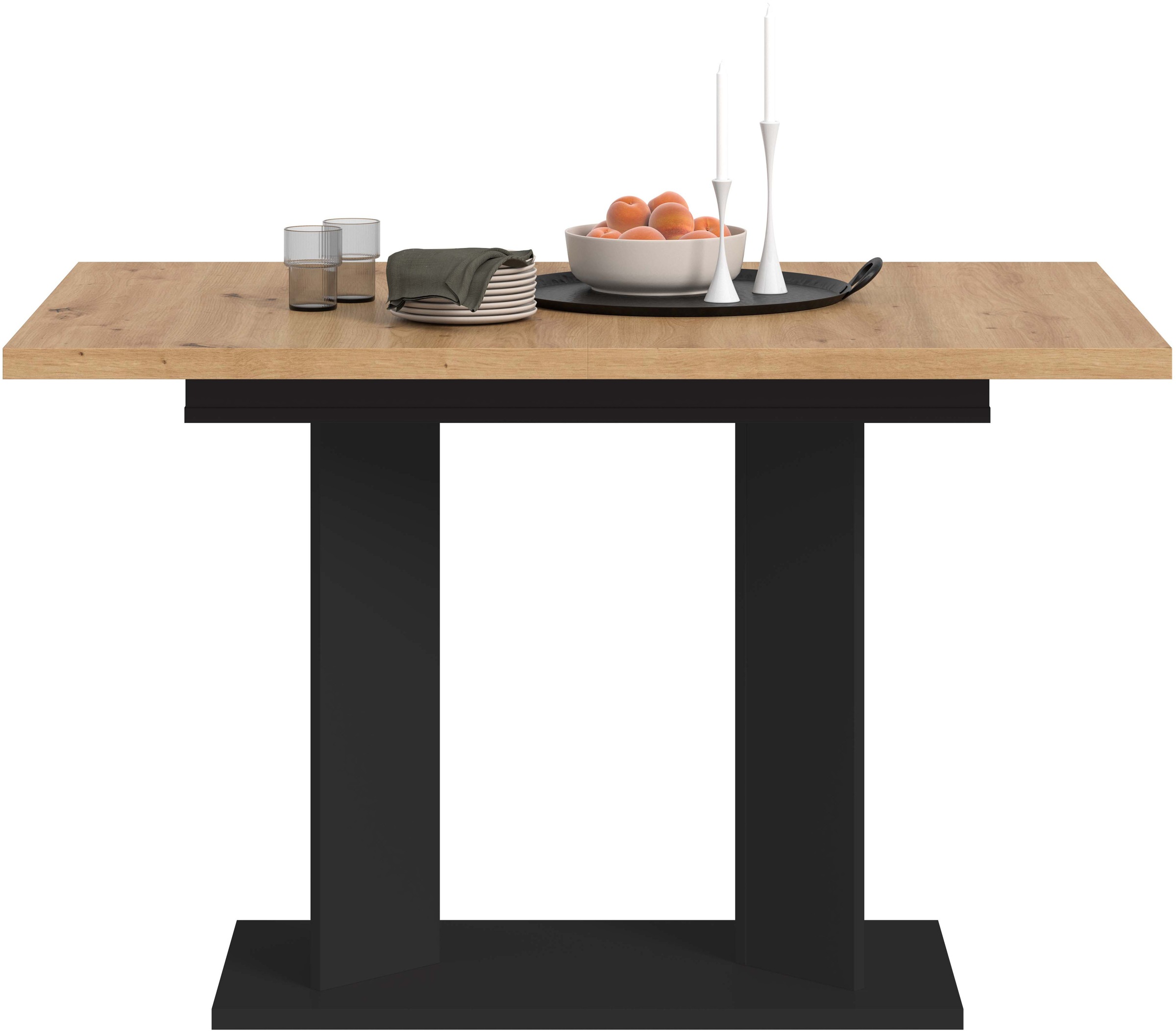 Home affaire Esstisch »GERO, 120-160 cm, ausziehbar, Säulengestell« in verschiedenen Ausführungen erhältlich, 1 Stk. tlg. Tisch, Esstisch, Esszimmer, Esszimmertisch, Küchetisch, Bartisch