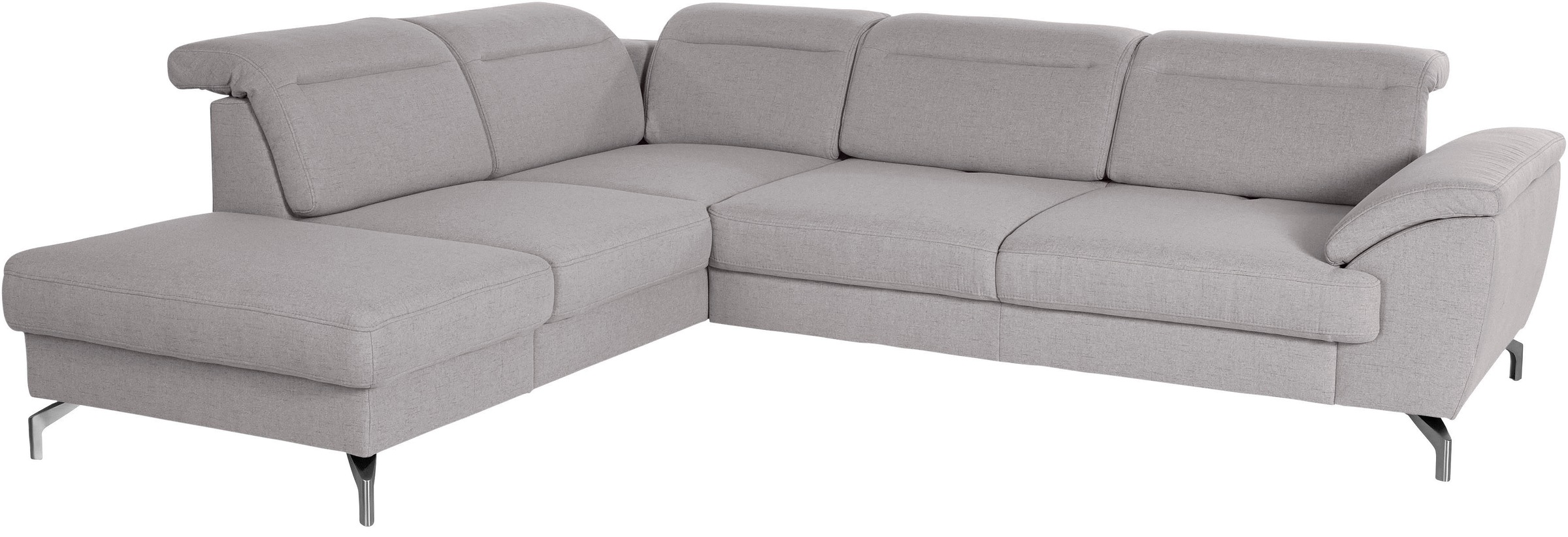 sit&more Ecksofa »Percy L-Form«, 12 cm Fußhöhe, Sitztiefenverstellung, wahlweise in 2 Fußfarben