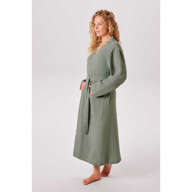 MY HOME Bademantel »Juna Musselin, ideal für Sauna & Spa, Hotelbademantel, Morgenmantel« 1 Stk. tlg., modern, leichte Qualität, 100% Baumwolle...