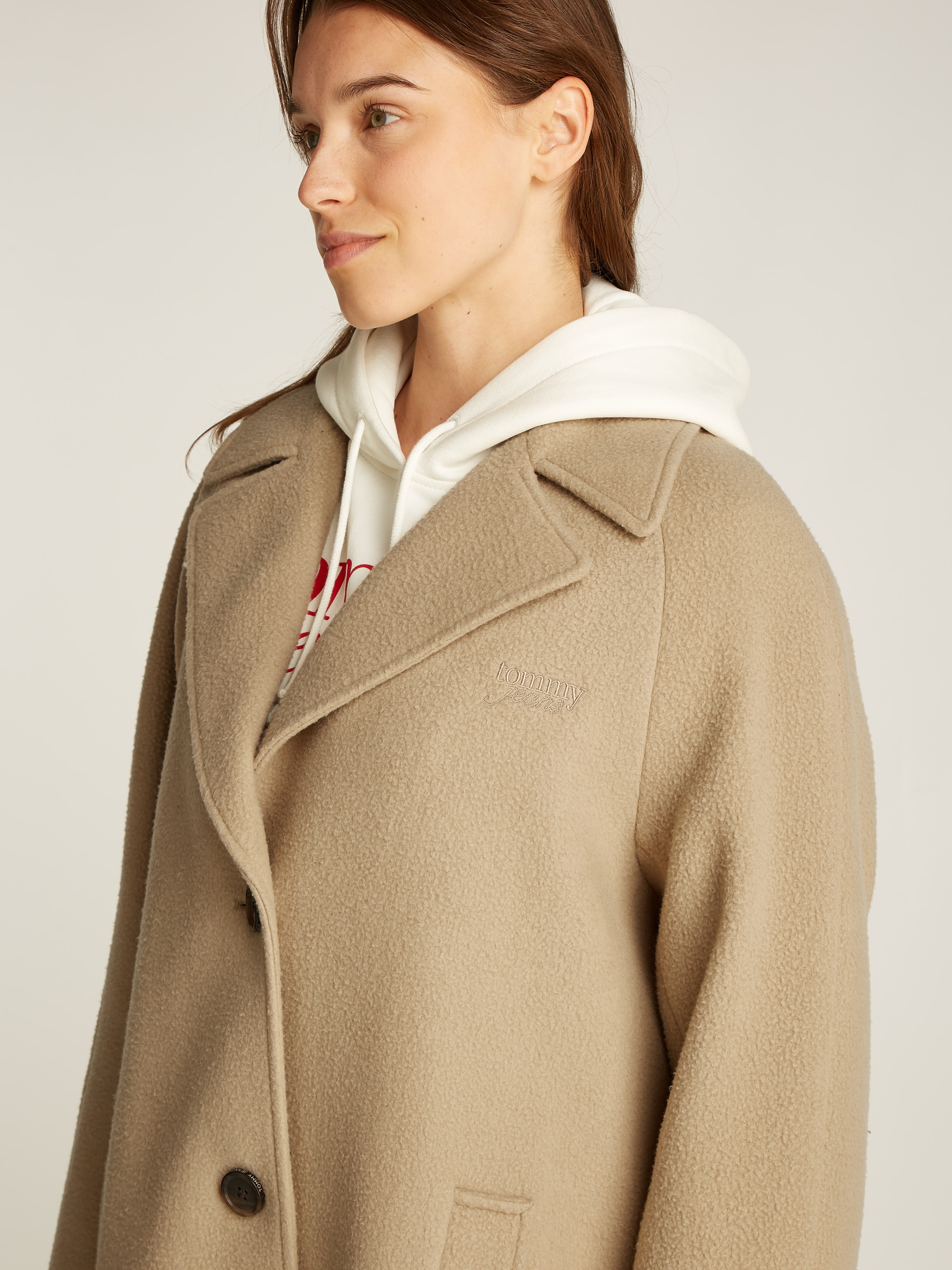 Tommy Jeans Kurzmantel »TJW WOOL COAT«, mit Wollanteil