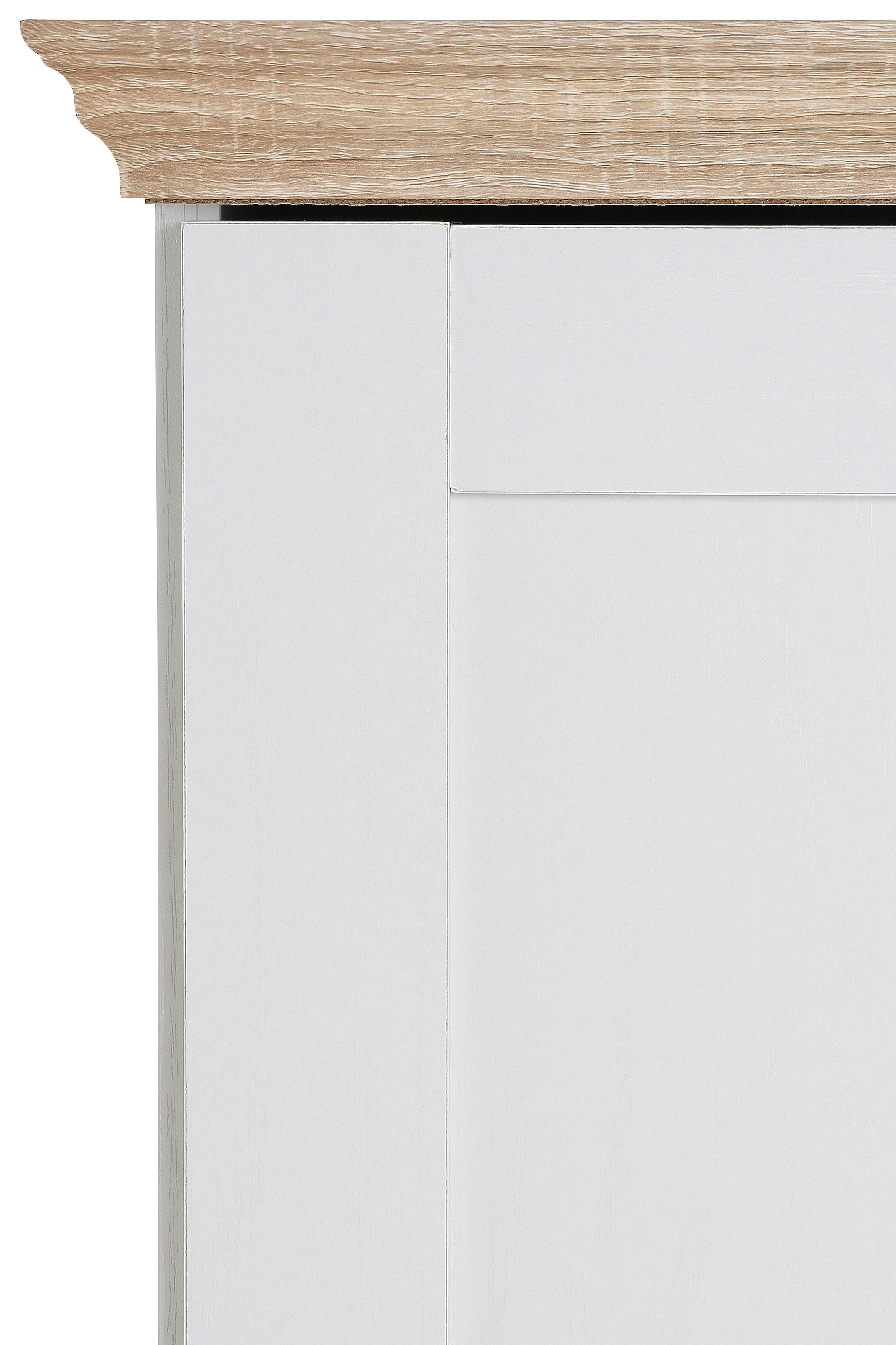 Home affaire Drehtürenschrank »Binz, Wäscheschrank, Mehrzweckschrank, skandinavischer Landhausstil«, (B/H/T ca. 84/130/35 cm), viele Stauraummöglichkeiten, Metallgriffe, Türen mit Rahmen/ Kassetten