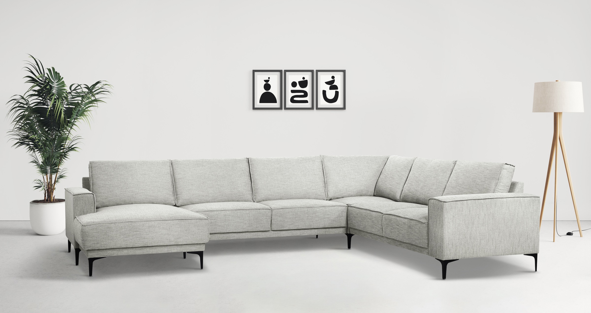 OTTO home Wohnlandschaft »XXL Sofa Oland, Struktur, Flachgewebe, Luxus-Micr günstig online kaufen