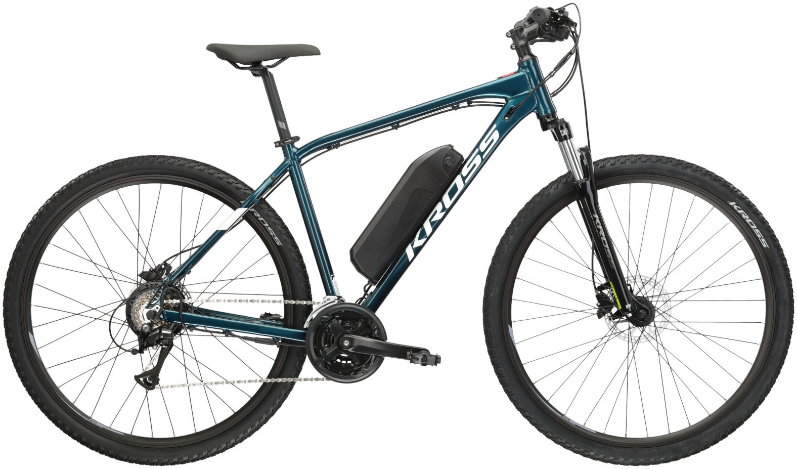 KROSS »E-MTB Hexagon Boost ZZ 29 Zoll blau« 21 Gang Shimano ACERA M3020 Schaltwerk Kettenschaltung Heckmotor 250 W Pedelec, Elektrofahrrad für...