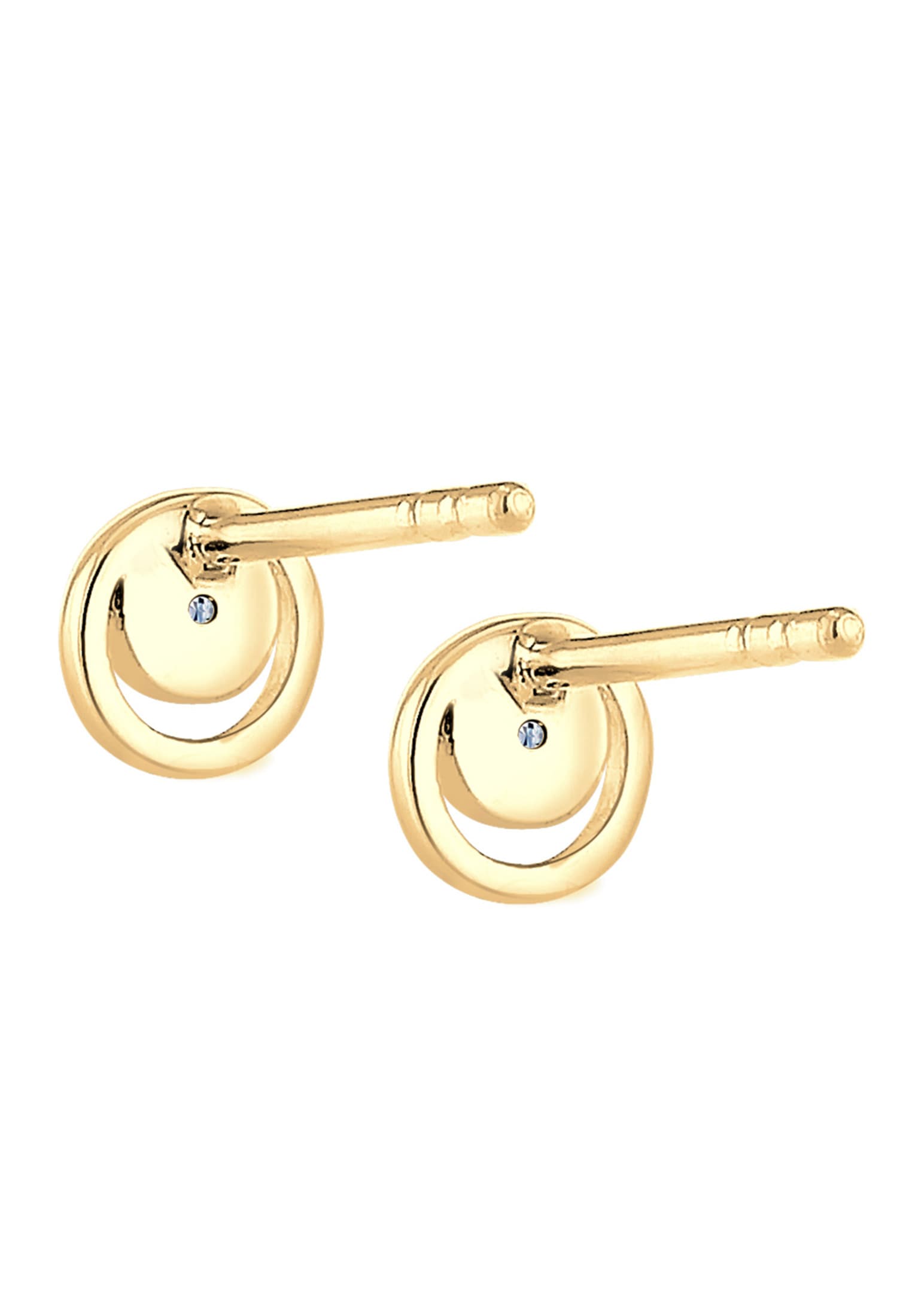 Elli DIAMONDS Paar Ohrstecker »Kreis Layer Diamant Hochwertig 585 Gelbgold«