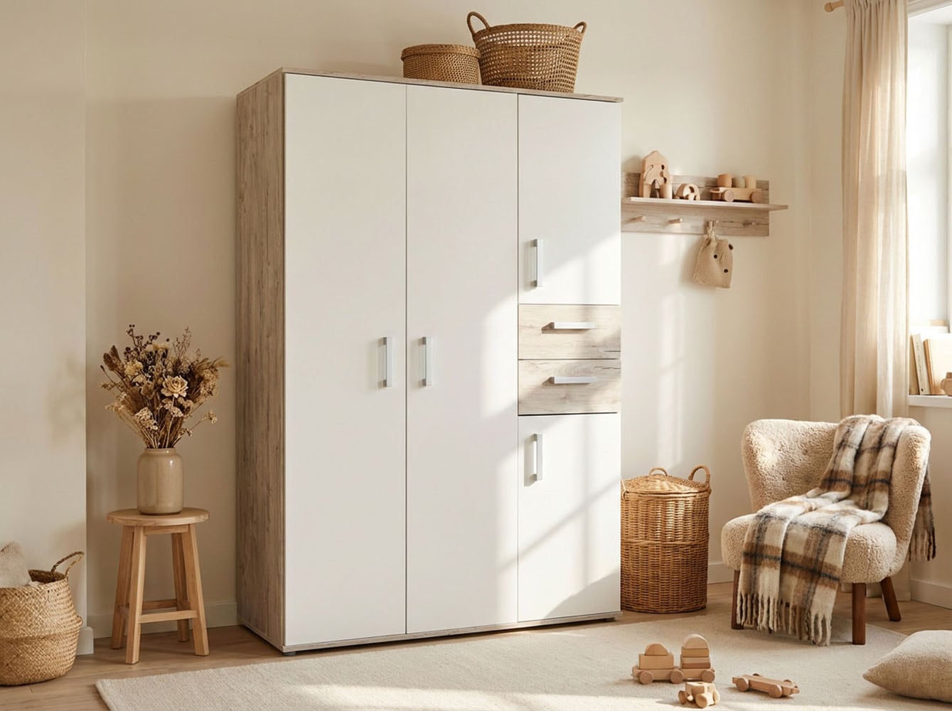 arthur berndt Babyzimmer-Komplettset »Bente« Set, Kinderbett, Schrank, Wickelkommode, 3 Stk. tlg. Made in Germany; mit Kinderbett, Schrank und Wickelkommode