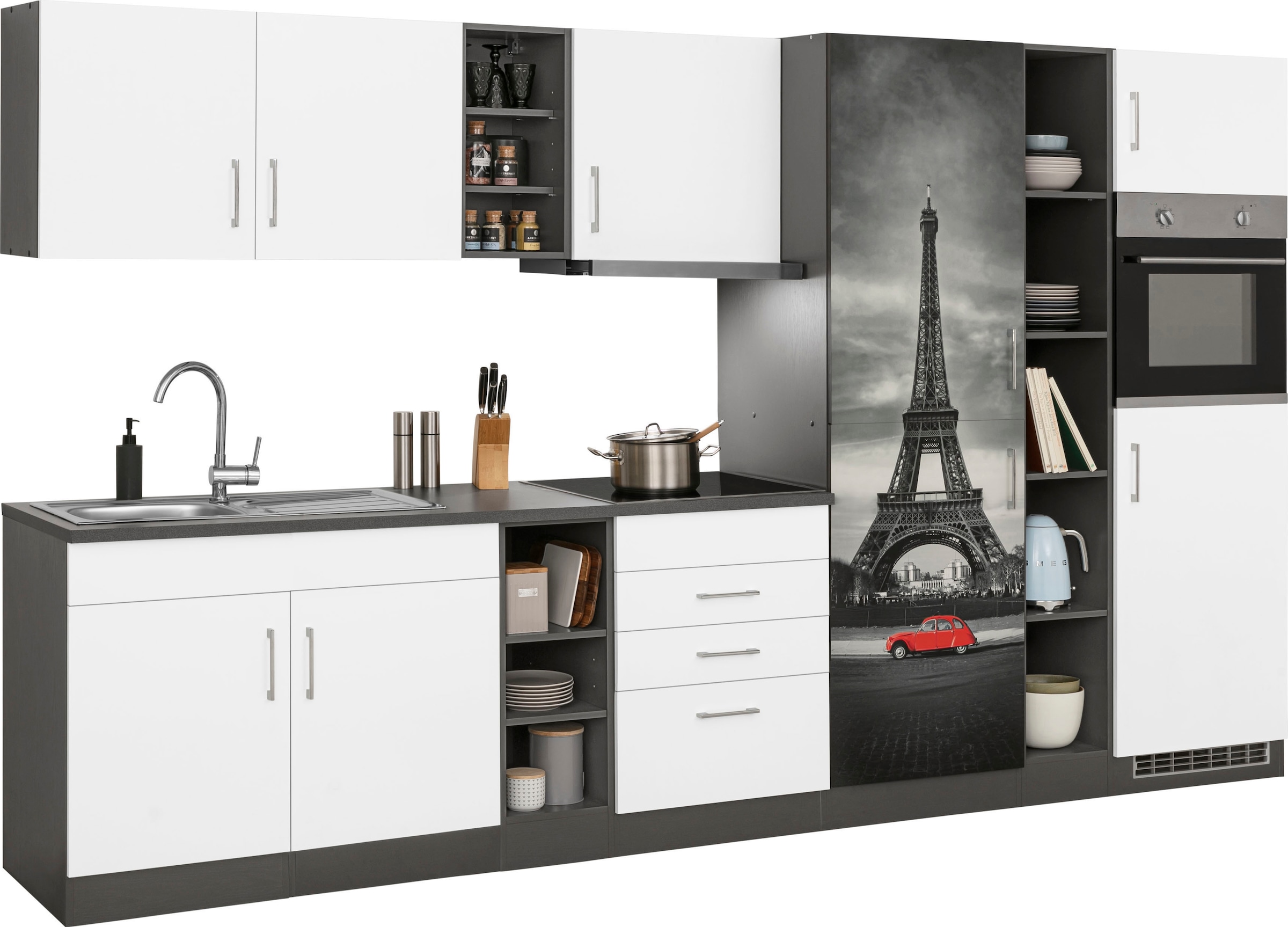 HELD MÖBEL Küchenzeile »Paris«, mit E-Geräten, Breite 340 cm, wahlweise mit günstig online kaufen