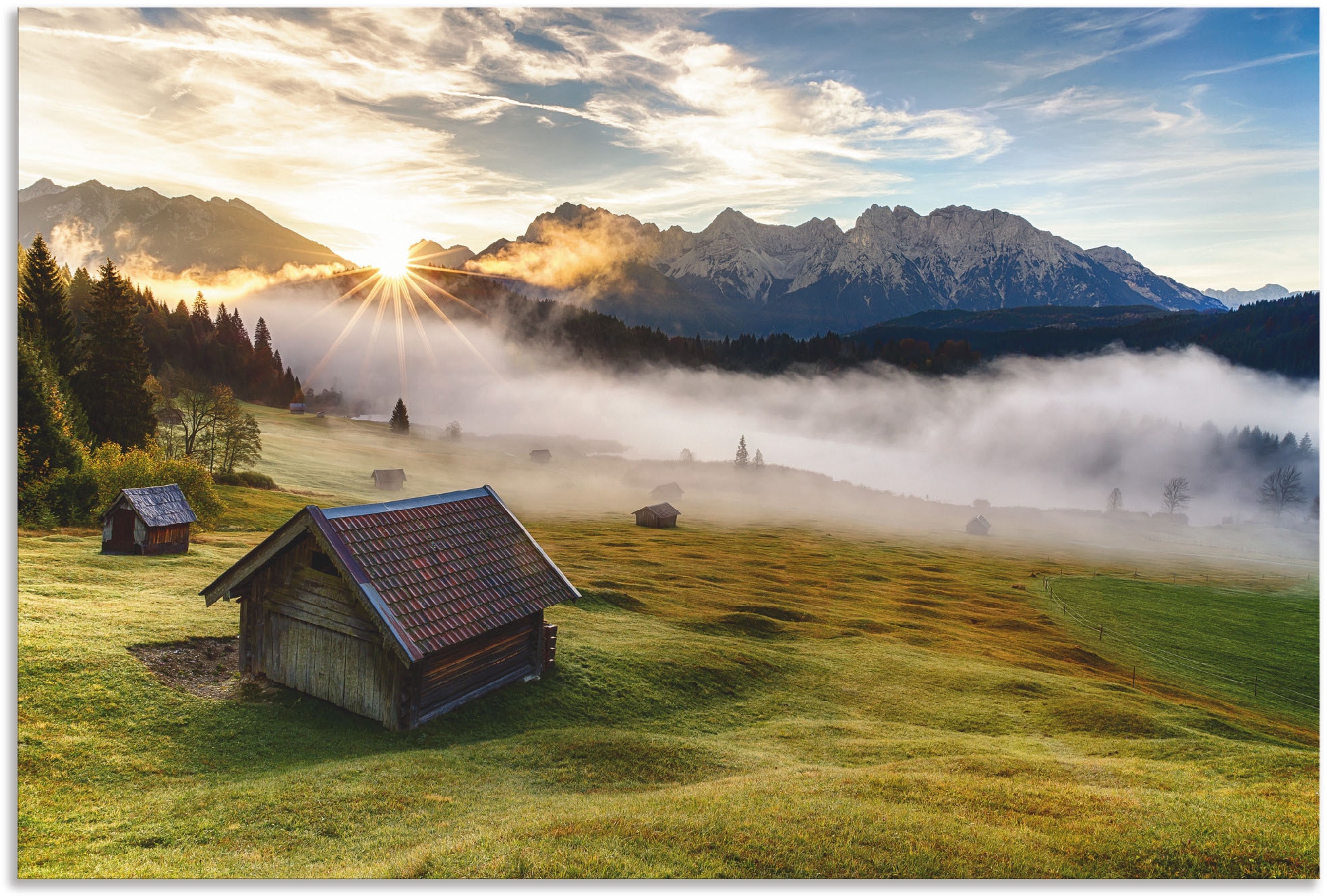 Artland Wandbild "Herbst in Bayern" Berge & Alpenbilder 1 tlg. als Alubild, günstig online kaufen