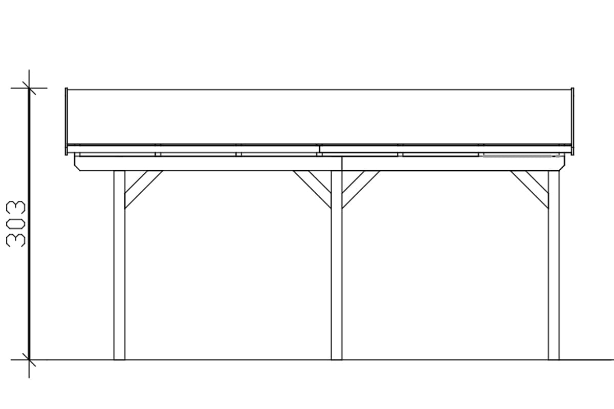 Skanholz Einzelcarport »Fichtelberg«, Leimholz-Nordisches Fichtenholz, braun, mit roten Schindeln
