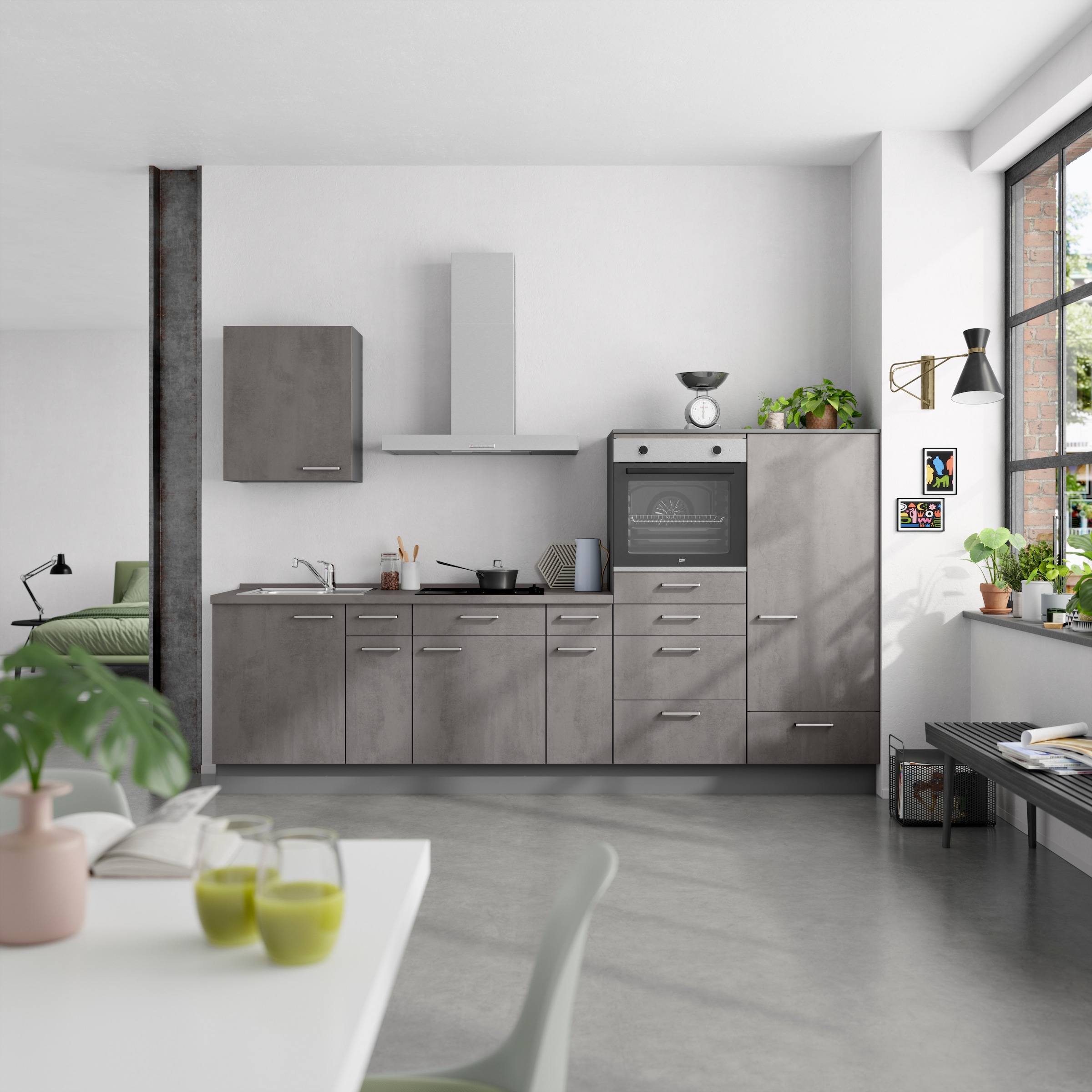 nobilia® Küchenzeile »"Riva I"«, vormontiert, Ausrichtung wählbar, Breite 3 günstig online kaufen