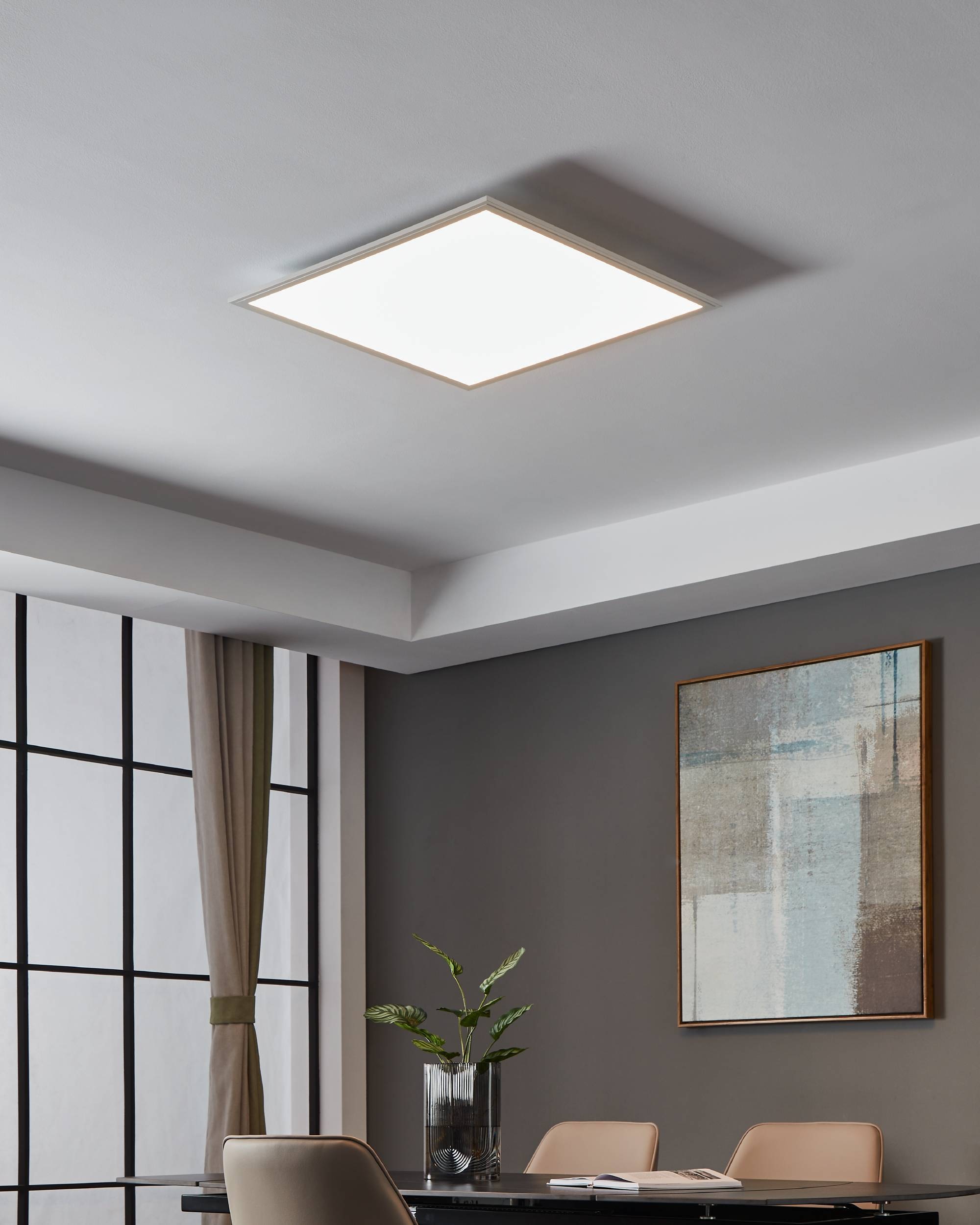 EGLO Deckenleuchte »SALOBRENA-Z Deckenlampe weiß, ZigBee 3.0, Timer, Panel, Disco-Modus«, Leuchtmittel LED-Modul | LED fest integriert, App/Sprachsteuerung Alexa, 59,5x59,5x5cm, exkl. Fernbedienung