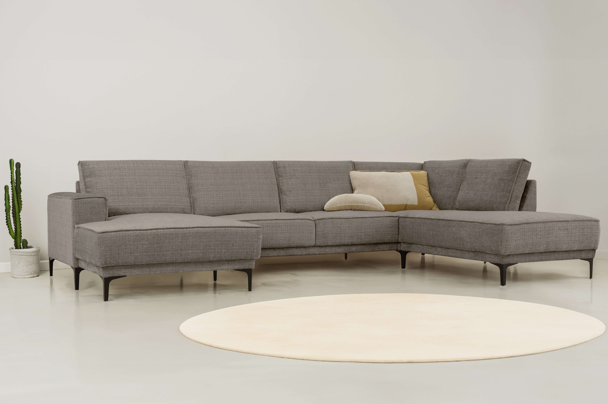 PLACES OF STYLE Wohnlandschaft »XXL Sofa Oland, Struktur, Flachgewebe, Luxu günstig online kaufen