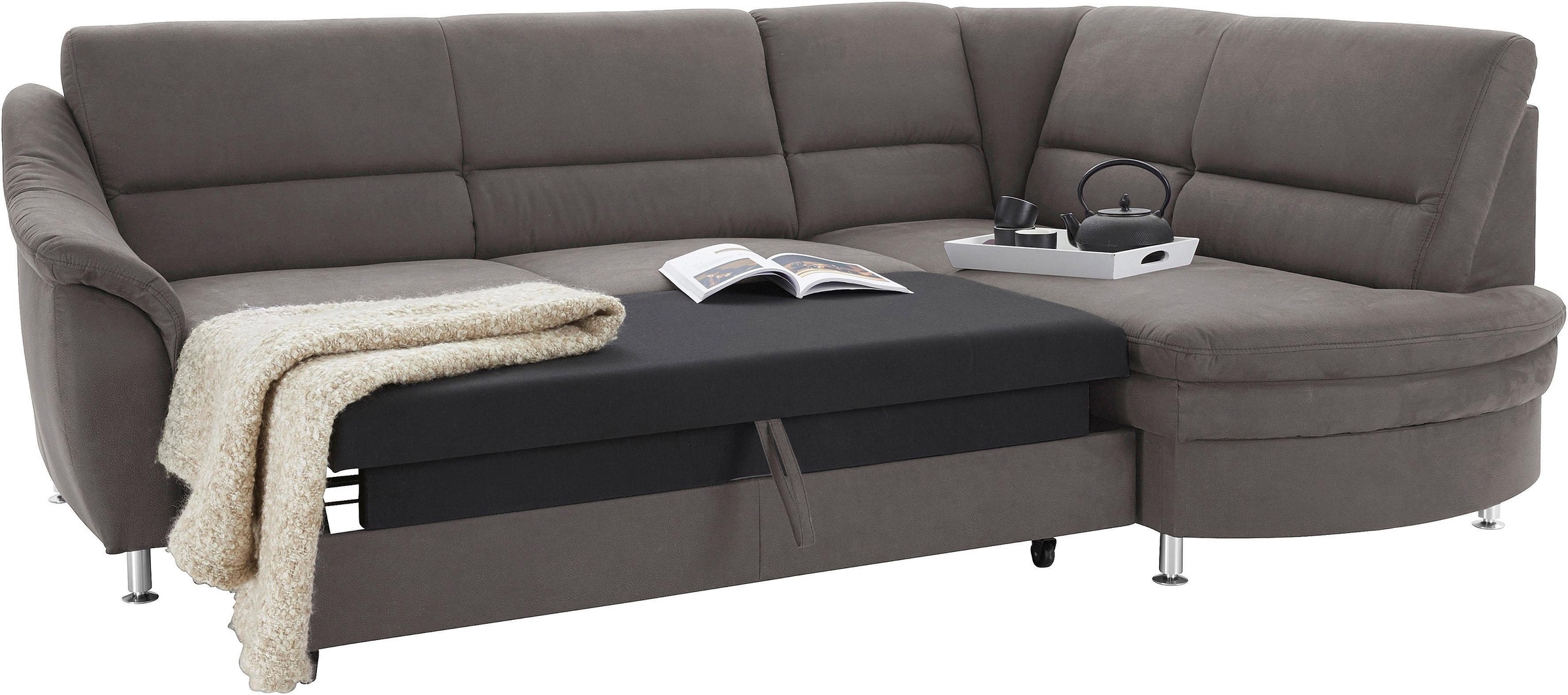 sit&more Ecksofa »Cardoso L-Form«, mit Federkern, wahlweise mit Bettfunktion und Schubkasten