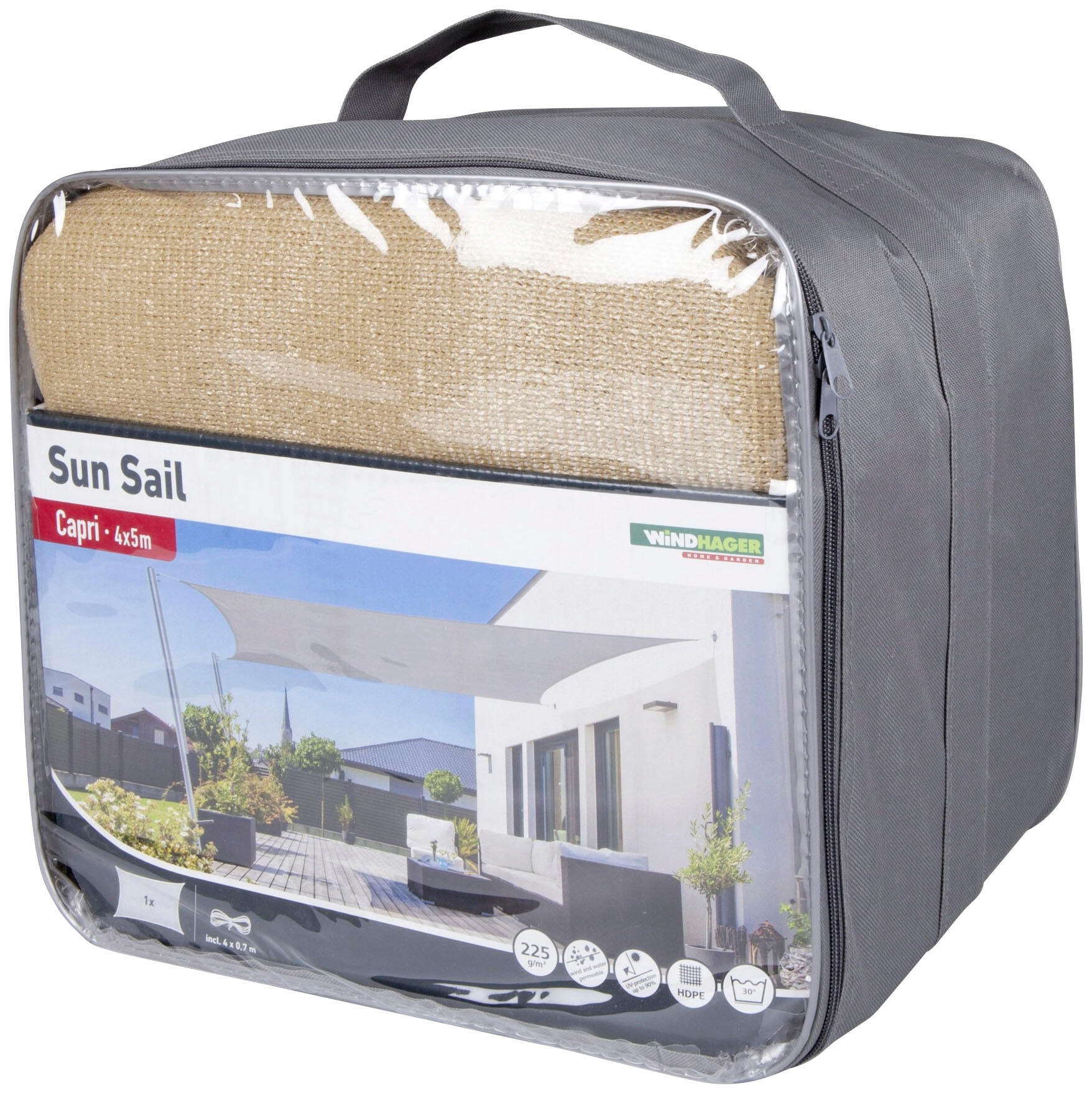 Windhager Sonnensegel »Capri Rechteck«, 4x5m, schilf