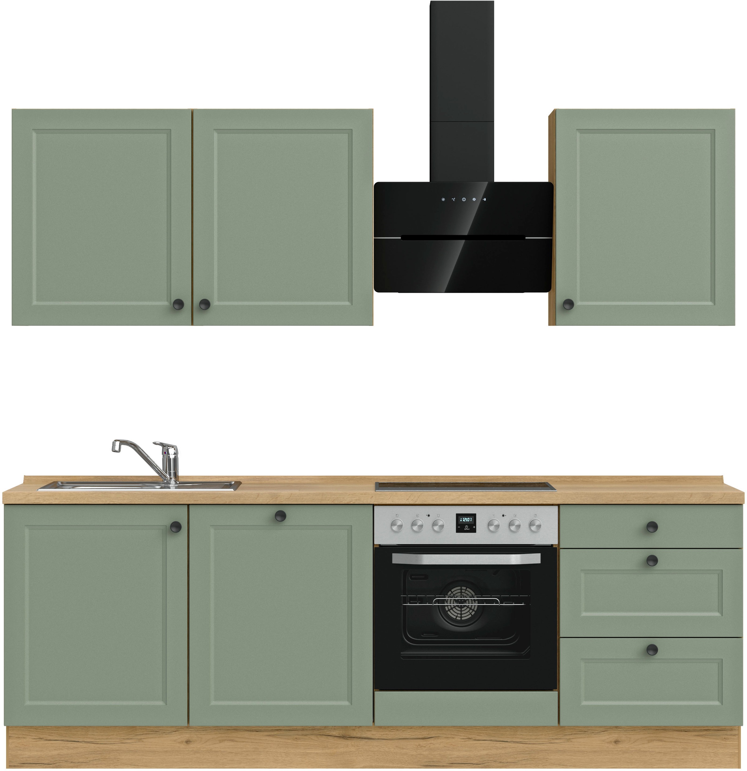 nobilia® Küchenzeile »"Cascada II"« vormontiert, Breite 240 cm, Ausrichtung günstig online kaufen