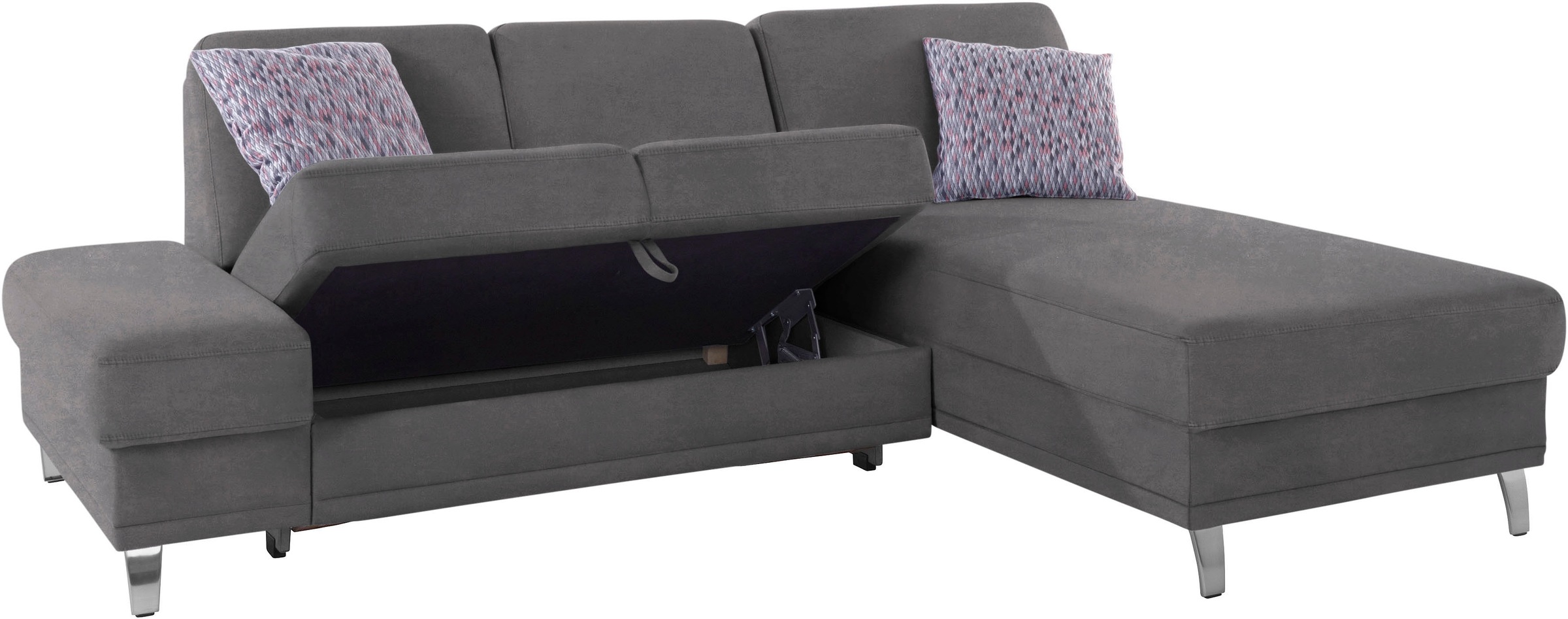 sit&more Ecksofa »Clio L-Form«, wahlweise mit Bettfunktion oder Vorziehsitz und Bettkasten, Federkern