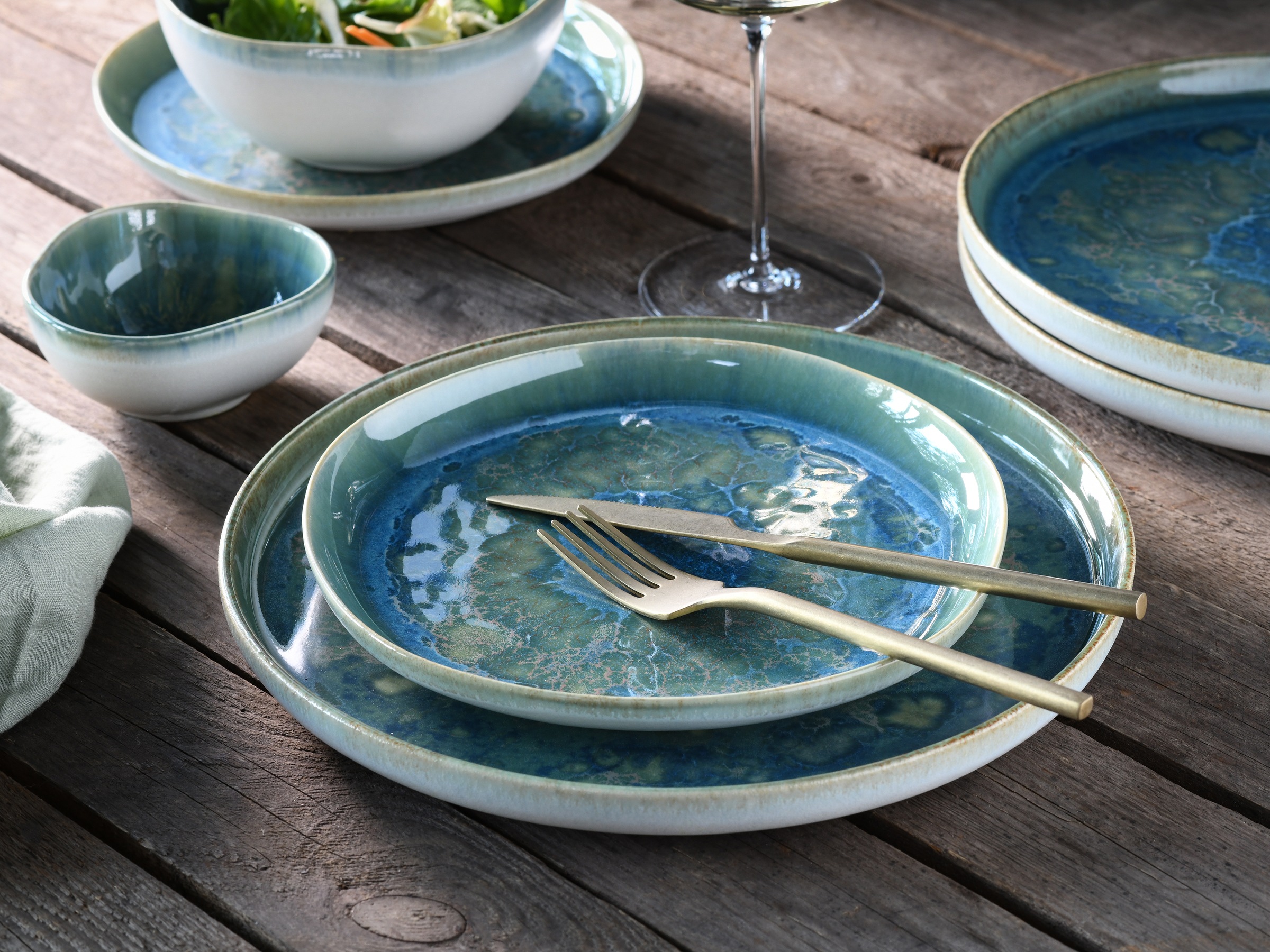 CreaTable Teller-Set »Yuki, Tellerset 12-tlg« Reaktiver intensiv leuchtende günstig online kaufen