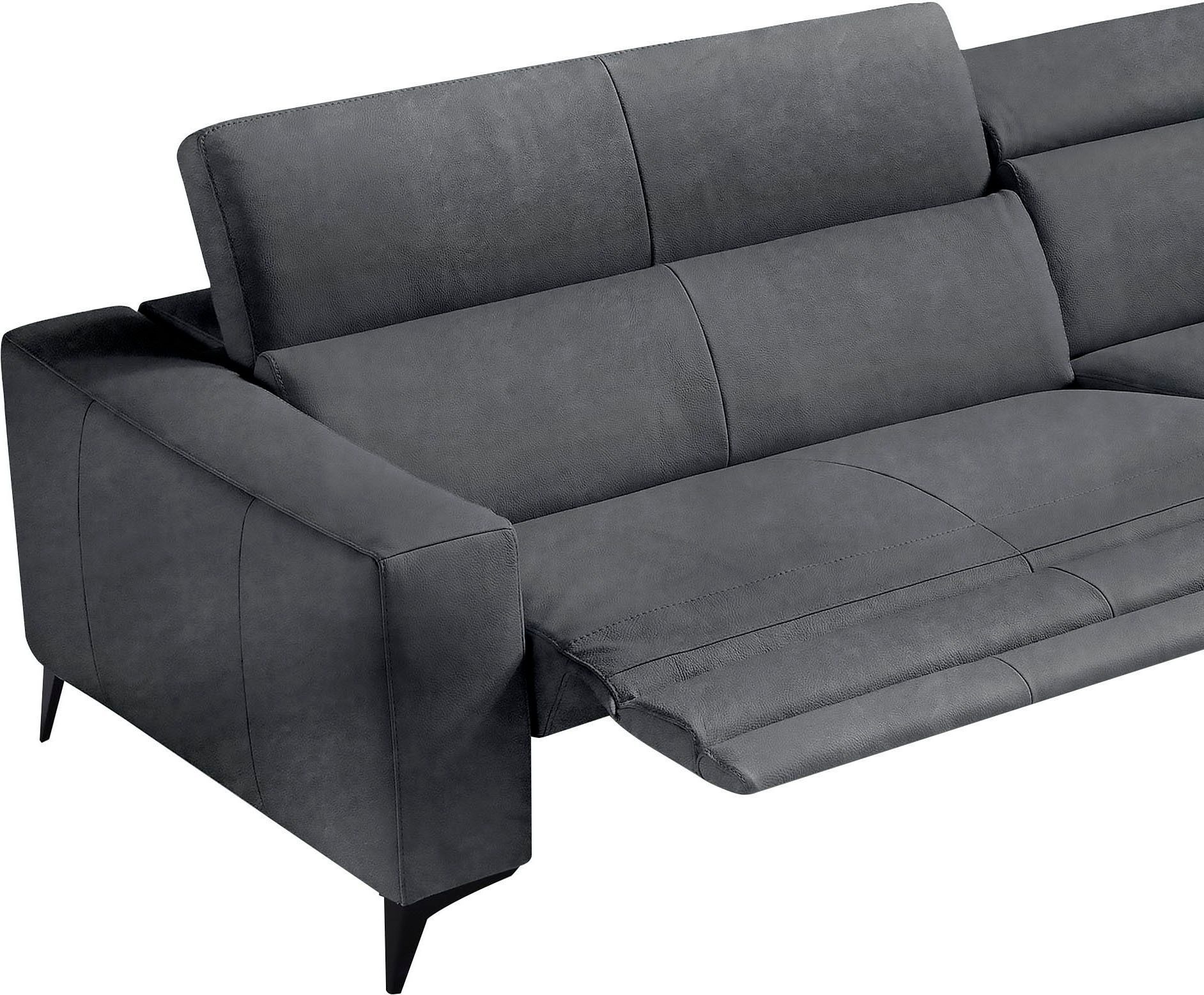 Egoitaliano Ecksofa »Edith, Designsofa mit hohem Sitzkomfort, L-Form«, inkl. elektrischer Relaxfunktion und manuell verstellbaren Kopfteilen
