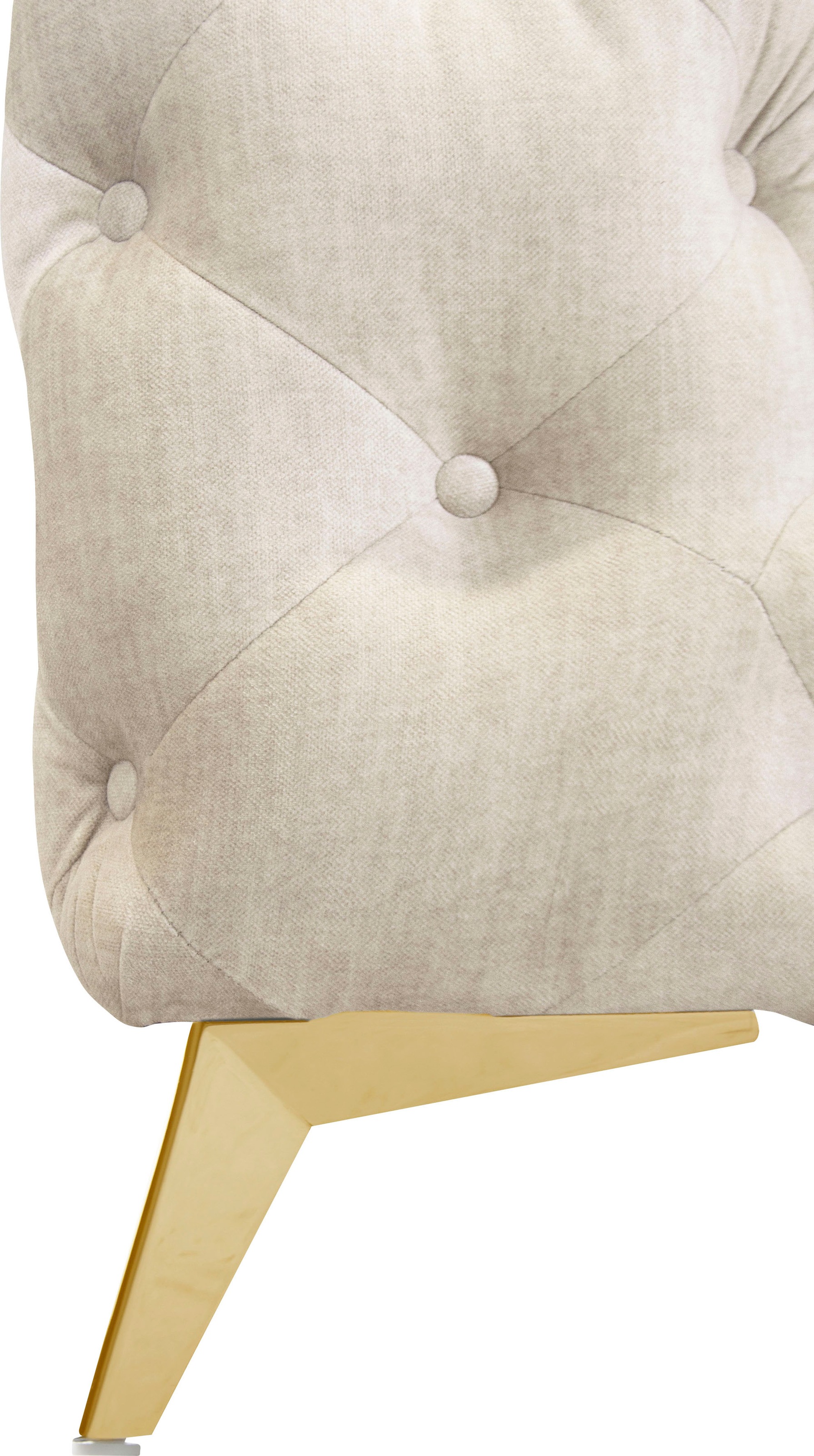 Leonique Chesterfield-Sofa »Ecksofa GLYNIS L-Form mit Wellenunterfederung, Maße B/T/H 264/204/75cm«, aufwändige Knopfheftung, moderne Chesterfield Optik, Fußfarbe wählbar