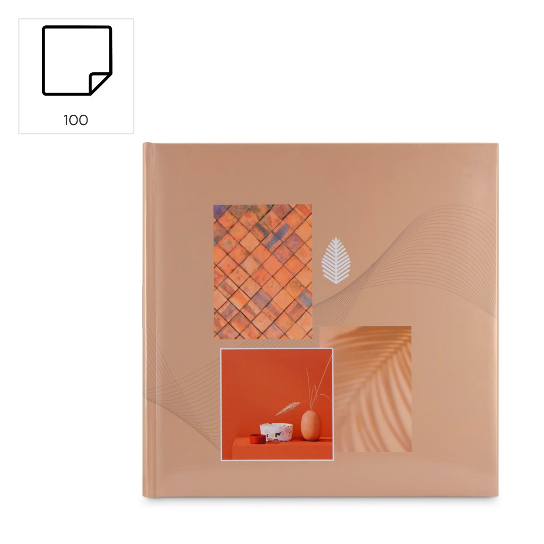 Hama Fotoalbum »Fotoalbum Jumbo Bildformat 30x30 cm, 100 weiße Seiten, Terracotta«, Zum Selber Einkleben, Selbstgestalten, elegantes Design