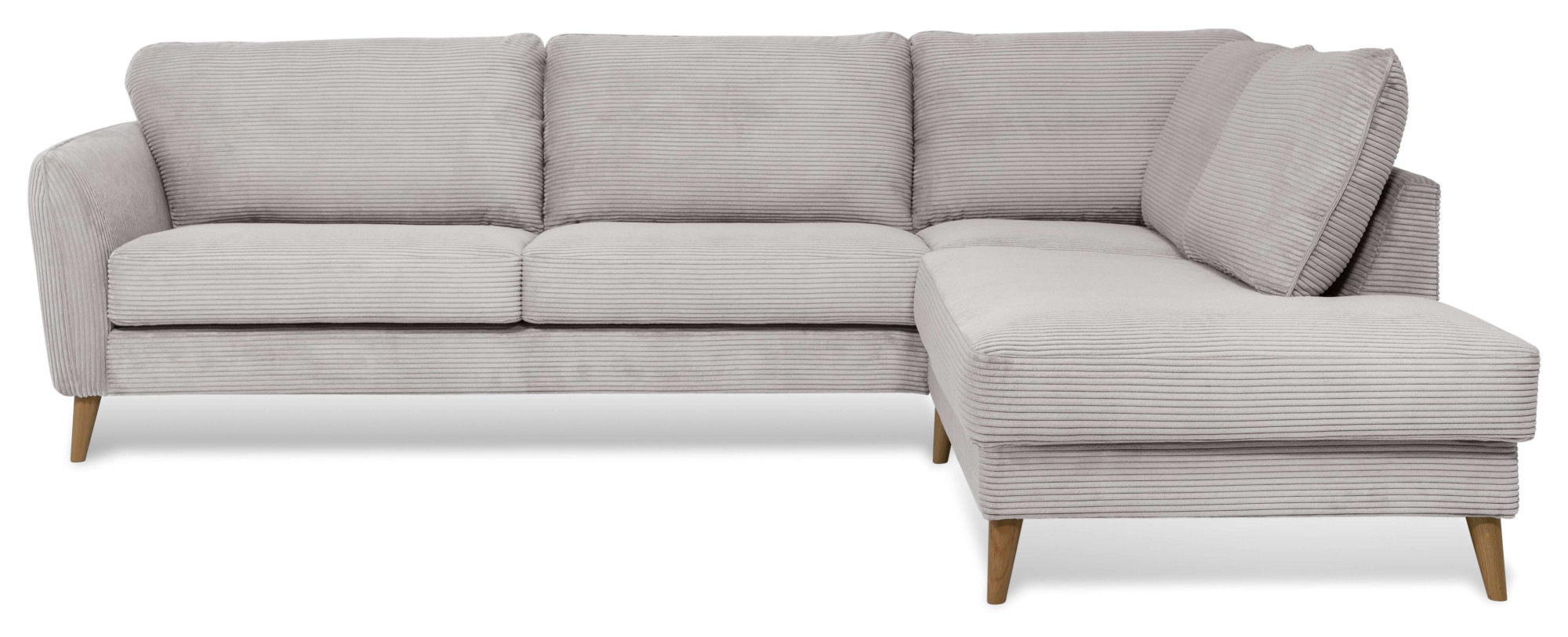 Home affaire Ecksofa »MARSEILLE 278/202 cm, L-Form, Ottom. rechts/links«, Massivholzbeine aus Eiche, in verschieden Bezügen und Farbvarianten