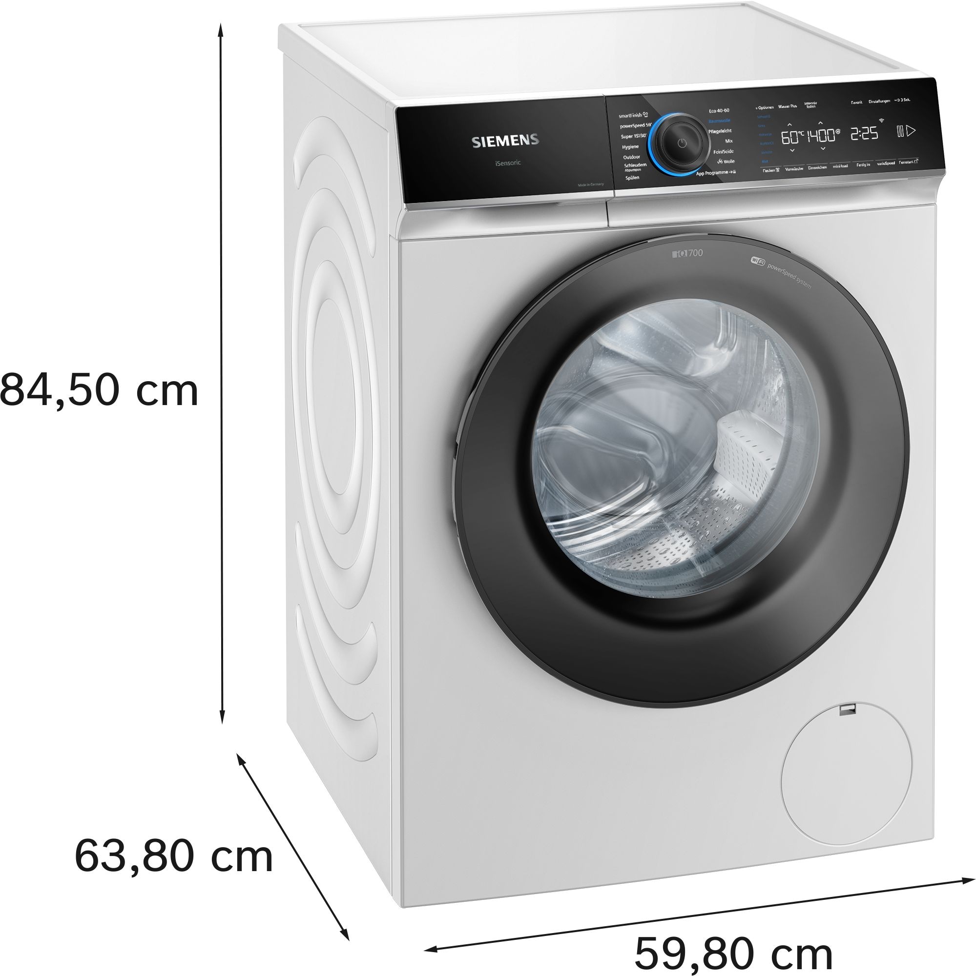 SIEMENS Waschmaschine »WG44B2070«, iQ700, WG44B2070, 9 kg, 1400 U/min