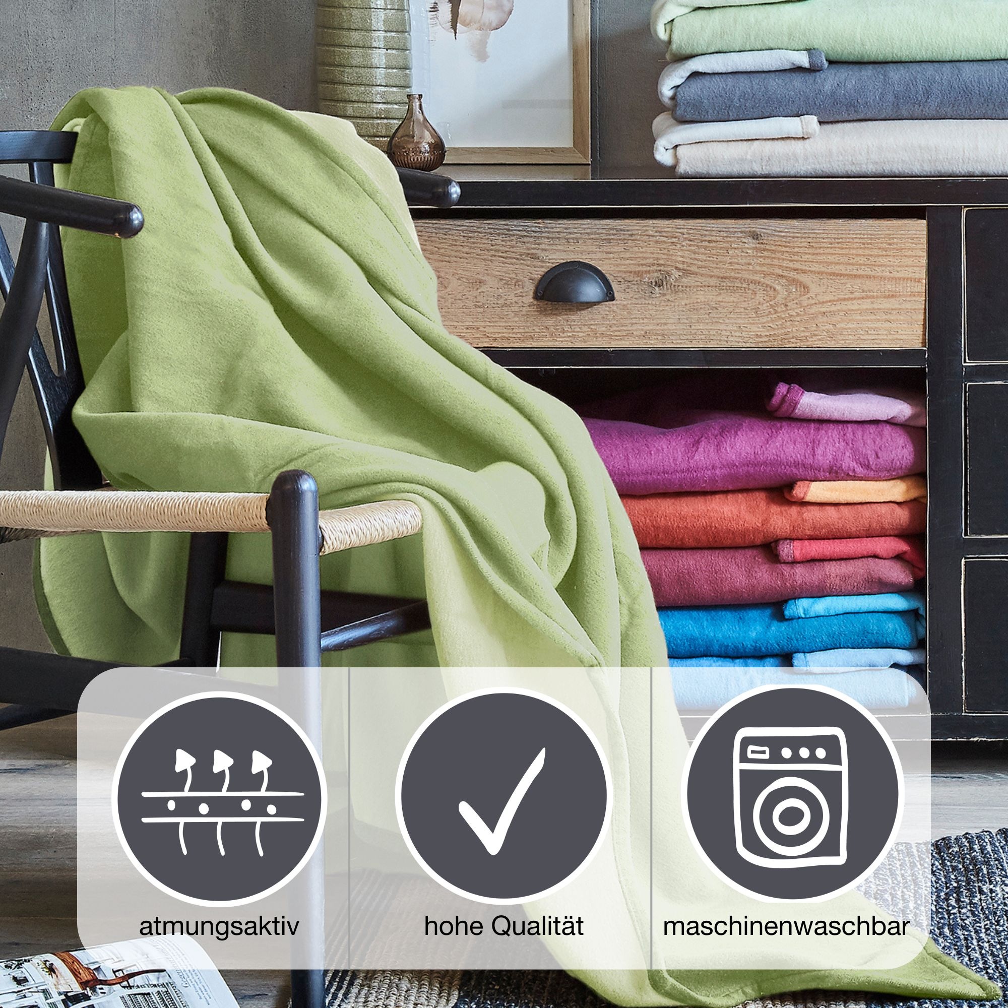 IBENA Wohndecke »Cotton Pur«, in trendigen Farben günstig online kaufen