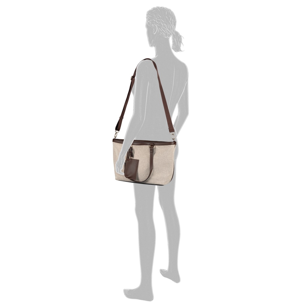 Gabor Shopper »Sibylla« Damen Umhängetasche mit glänzende Metalldetails & Gurtband