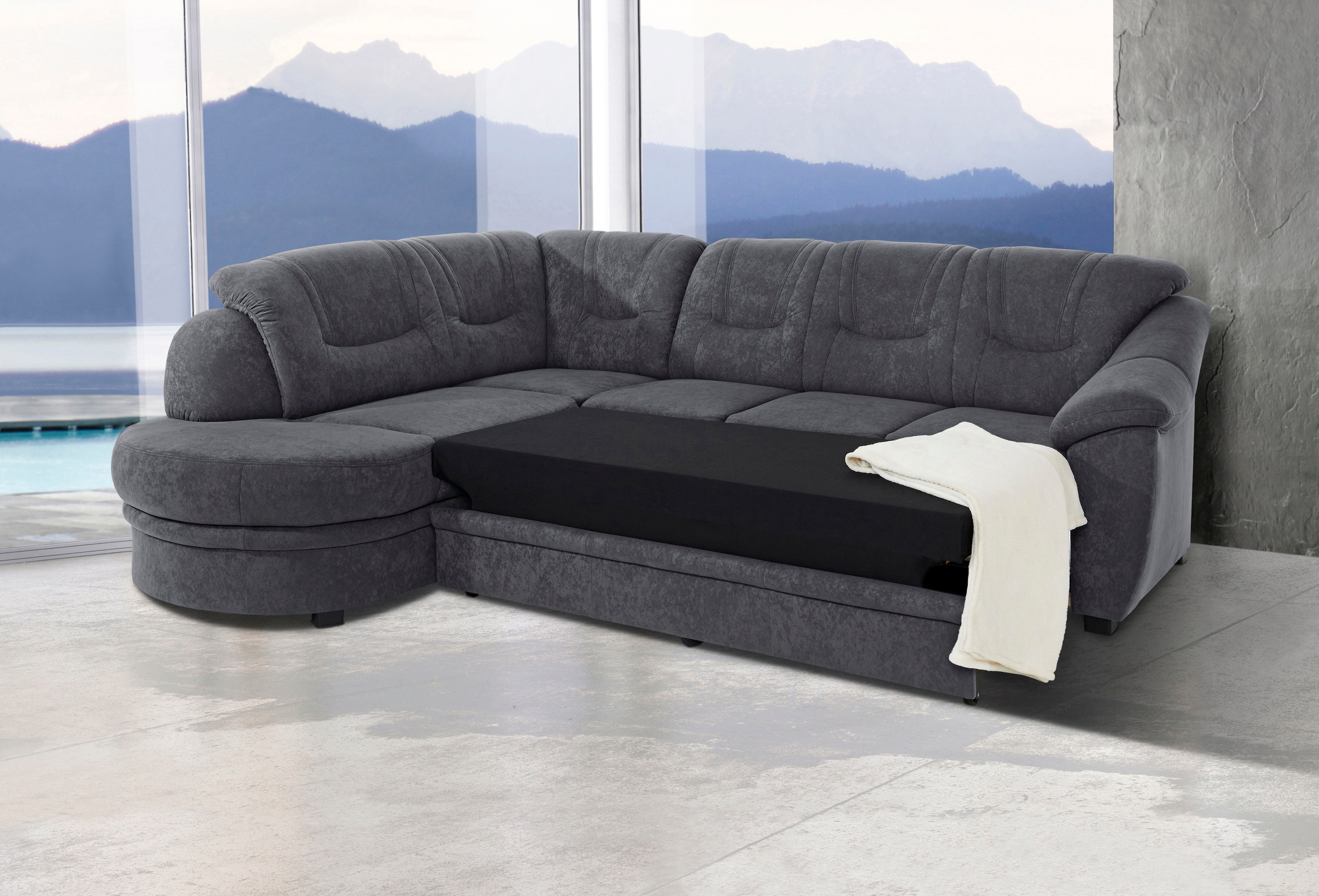 sit&more Ecksofa »Savoni L-Form«, wahlweise mit Bettfunktion