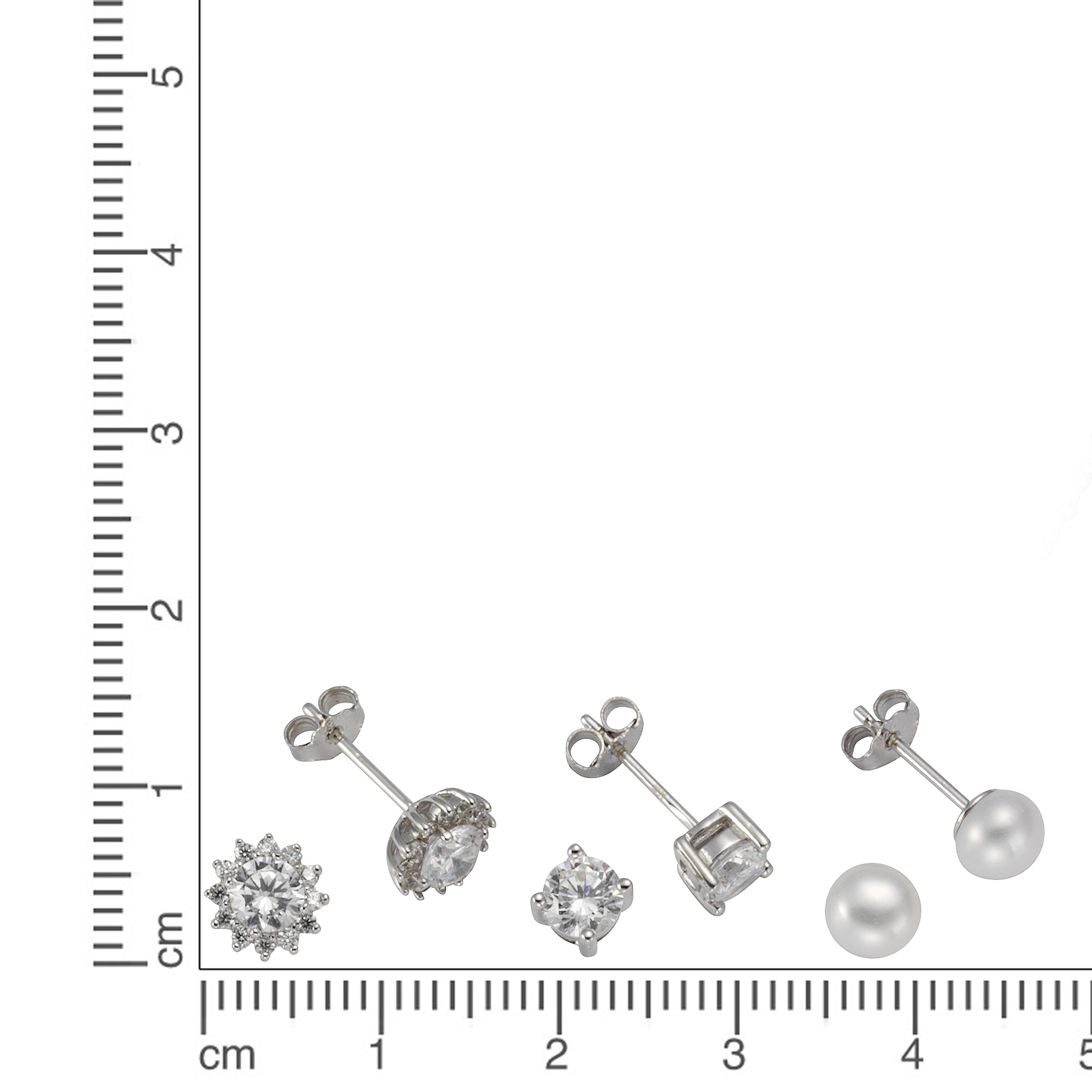 Vivance Paar Ohrstecker »925 Silber Zirkonia Perle weiß«