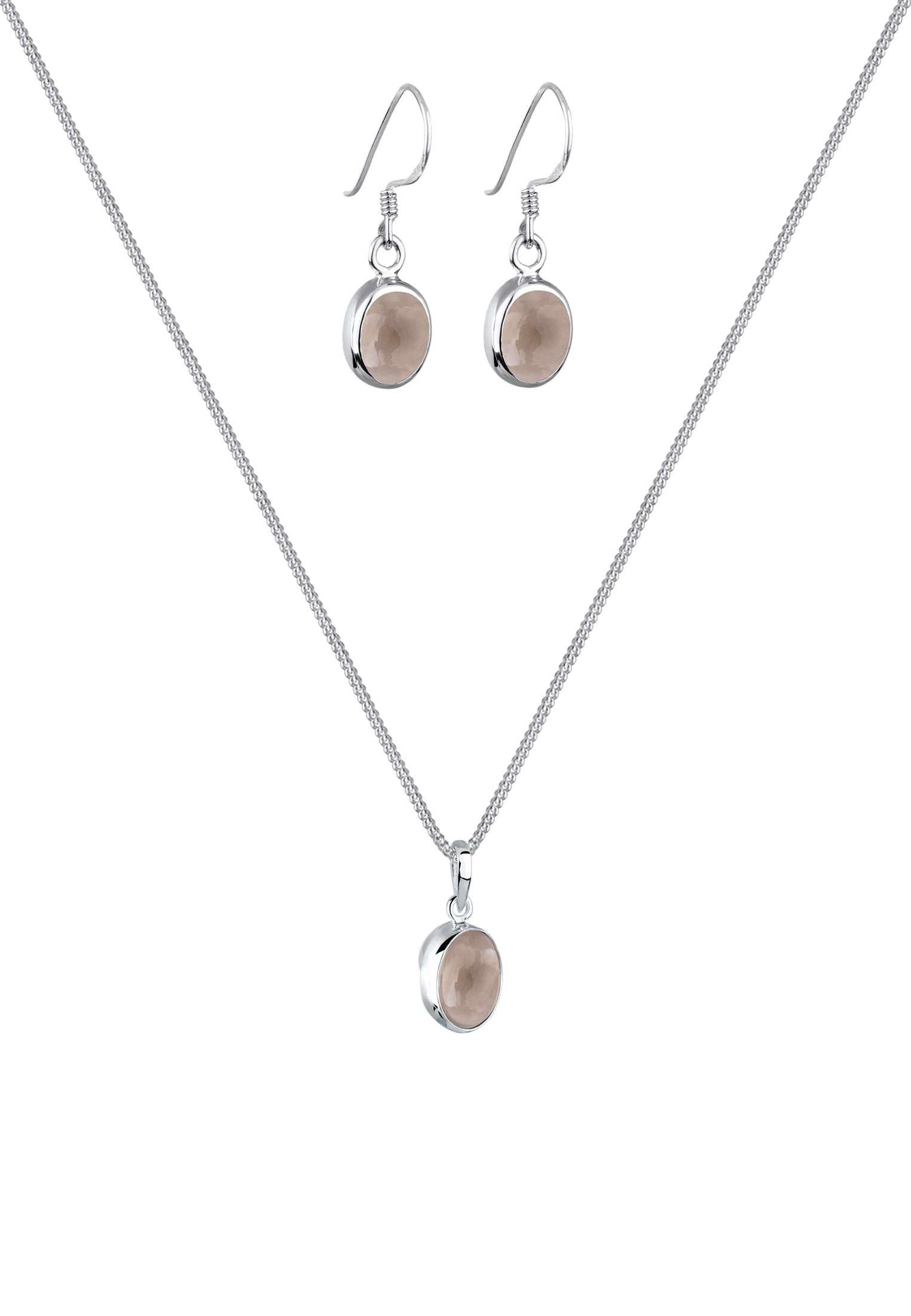 Elli Schmuckset »Quarz Braun 925 Sterling Silber«