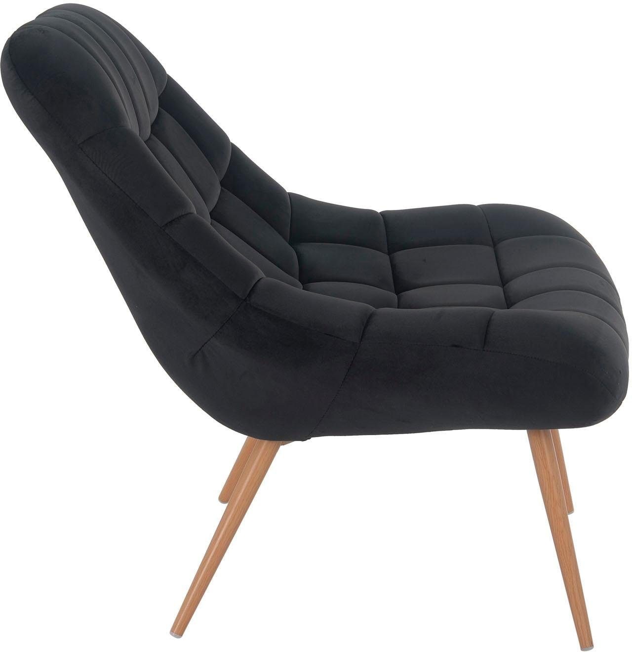 SalesFever Relaxsessel »Toulon - Komfortabler Loungesessel«, mit XXL-Steppung, mit schwarzen oder naturfarbenen Beinen