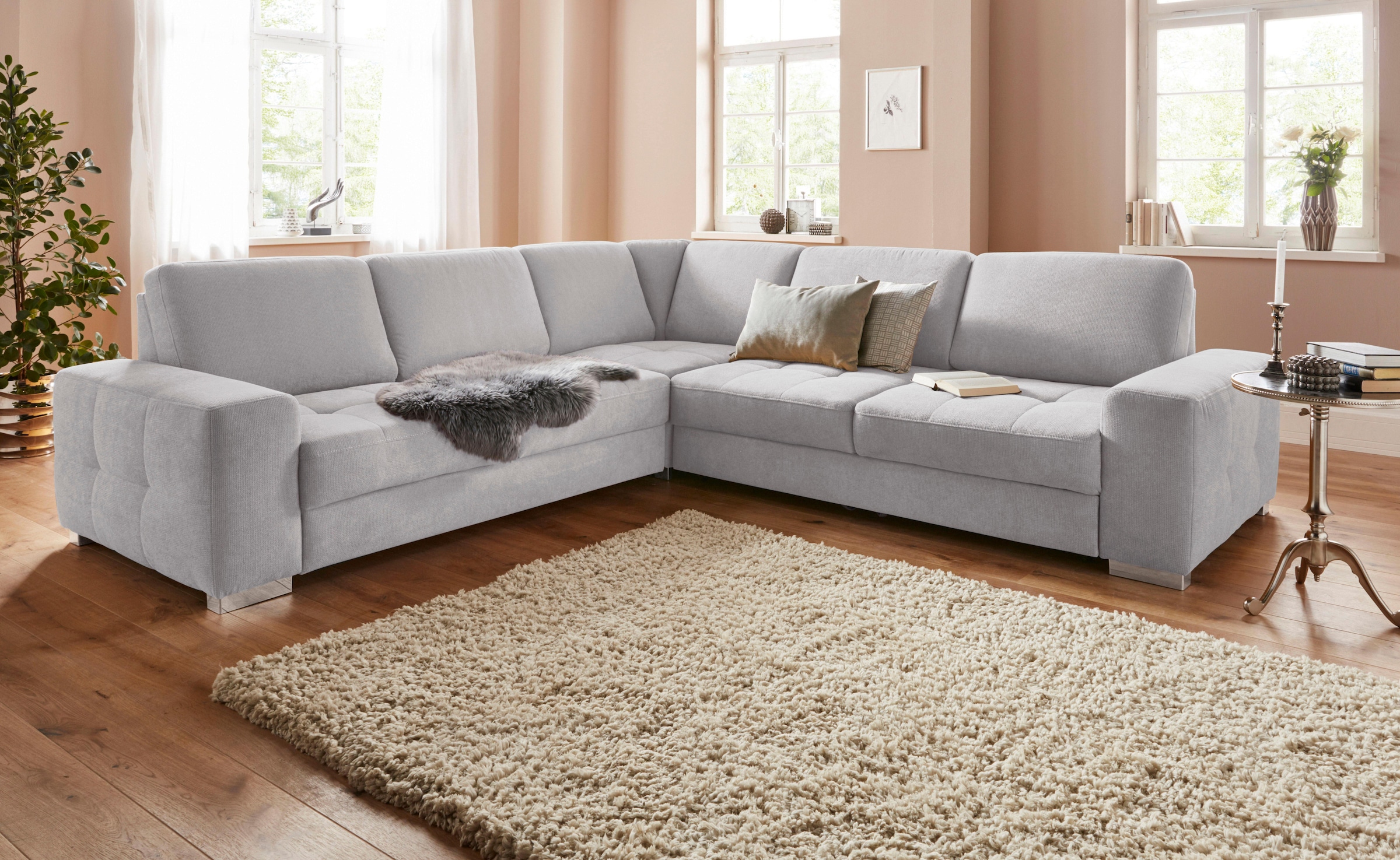 sit&more Ecksofa »Santorini L-Form«, mit Federkern und Sitztiefenverstellun günstig online kaufen