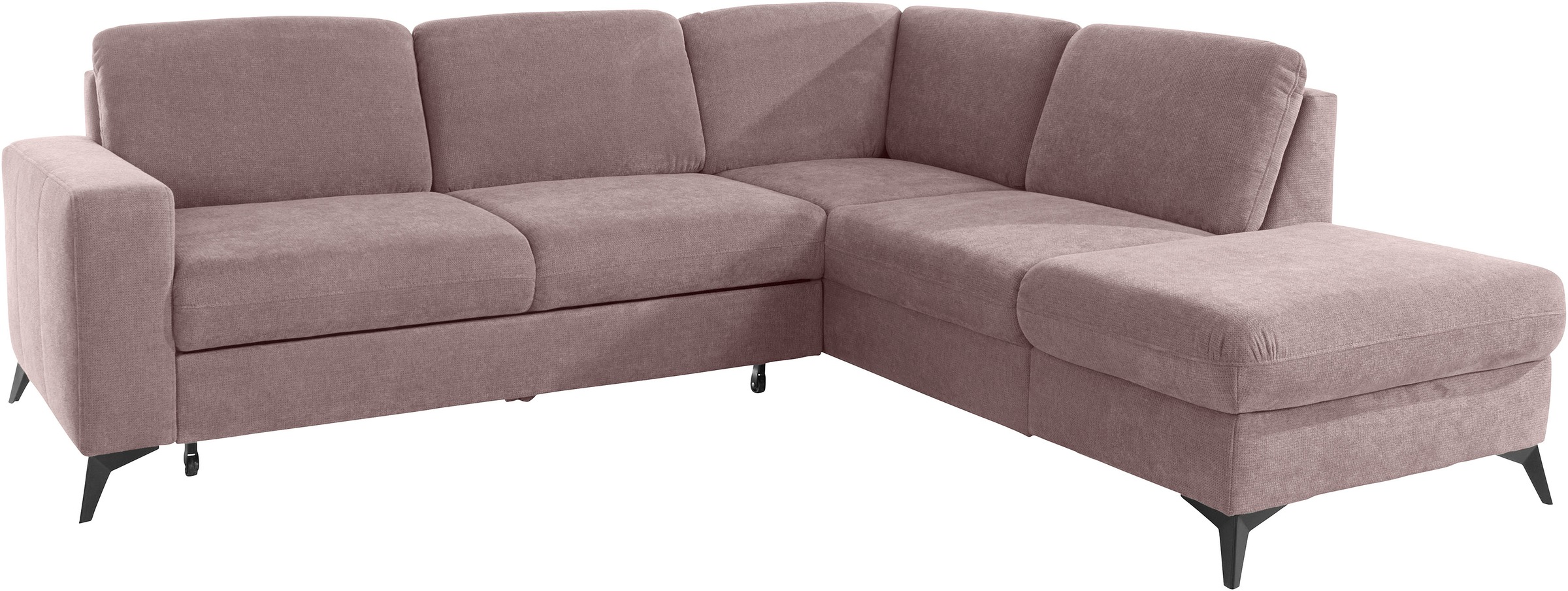 Places of Style Ecksofa »Lolland L-Form«, Wahlweise mit Bettfunktion und Stauraum, auch mit abwischbarem Bezug