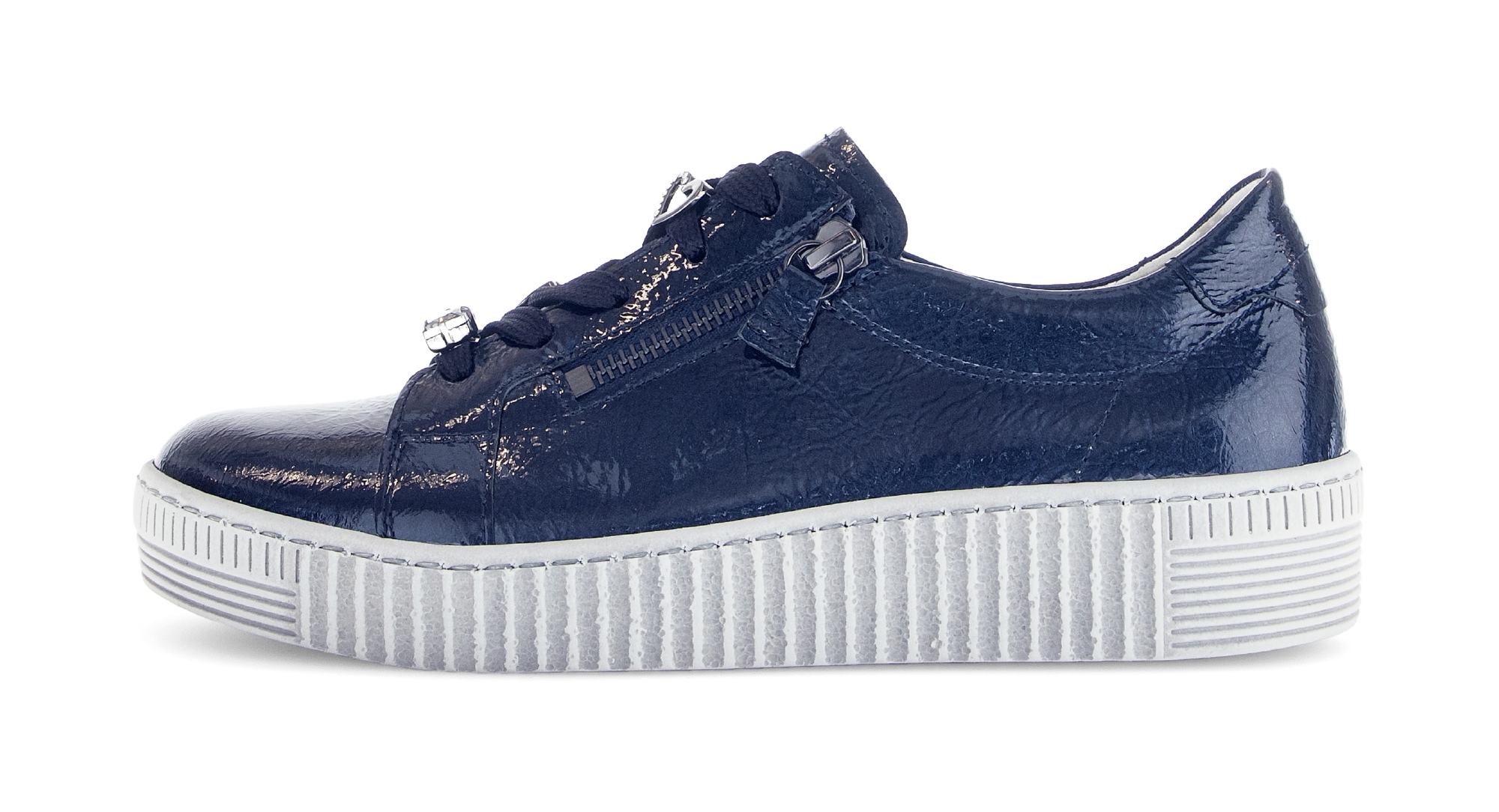Gabor Plateausneaker, Freizeitschuh, Halbschuh, Schnürer mit edlen Schmuck-Motiven