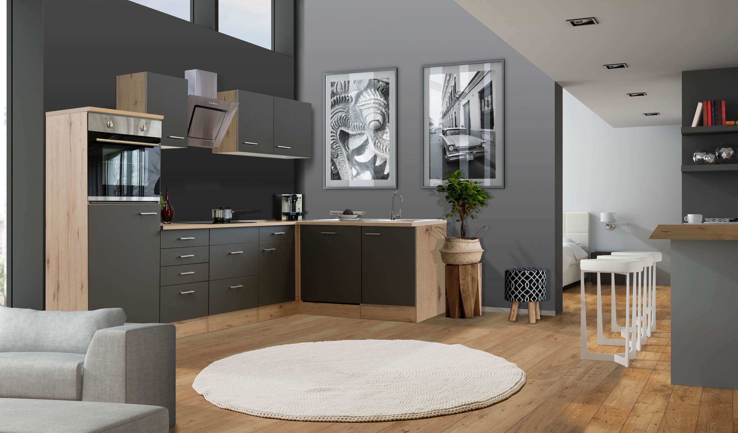 Flex-Well Winkelküche »Morena«, Breite 280 x 170 cm, mit und ohne E-Geräte lieferbar