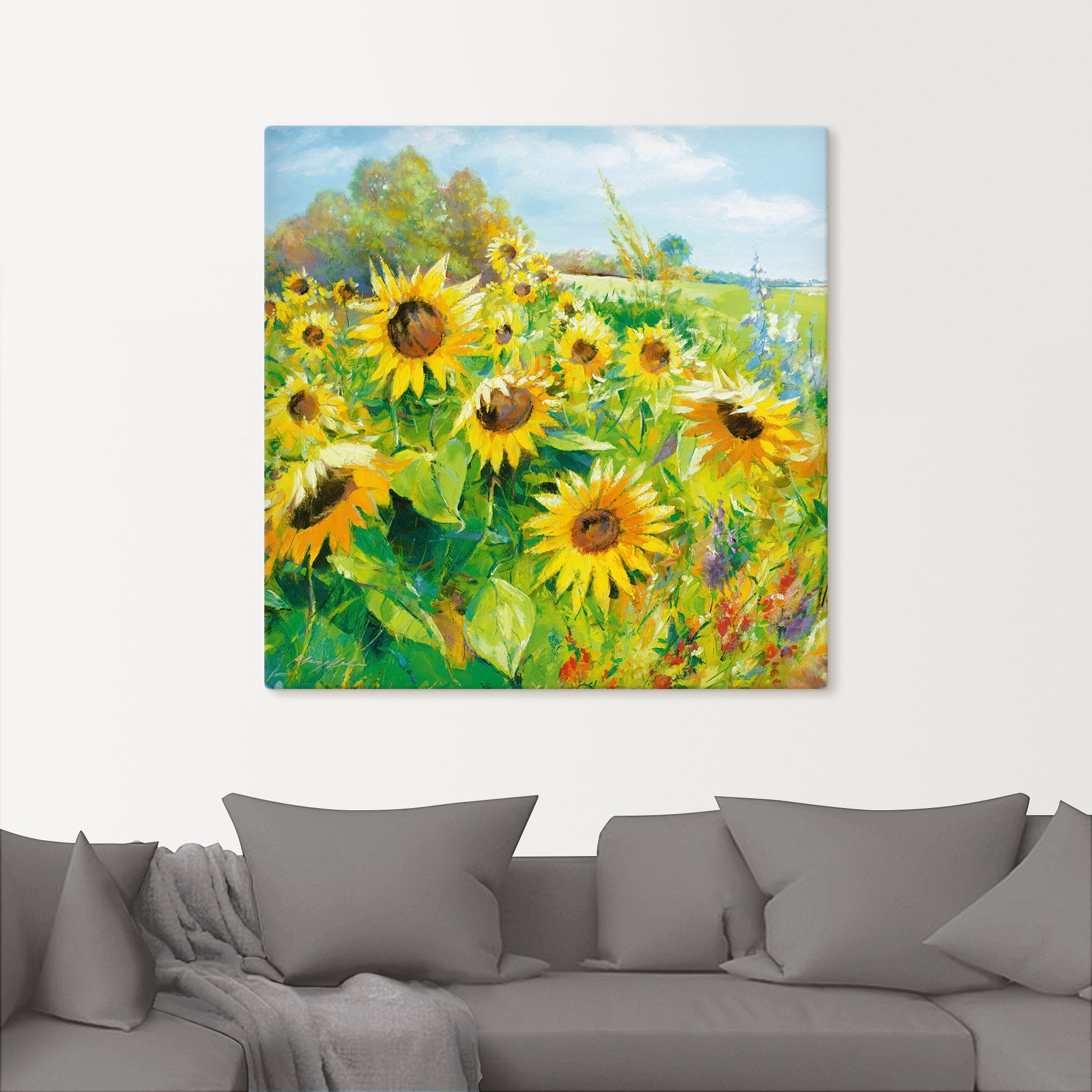 Artland Wandbild »Sommerwiese mit Sonnenblumen«, Blumenwiese, (1 St.), als günstig online kaufen