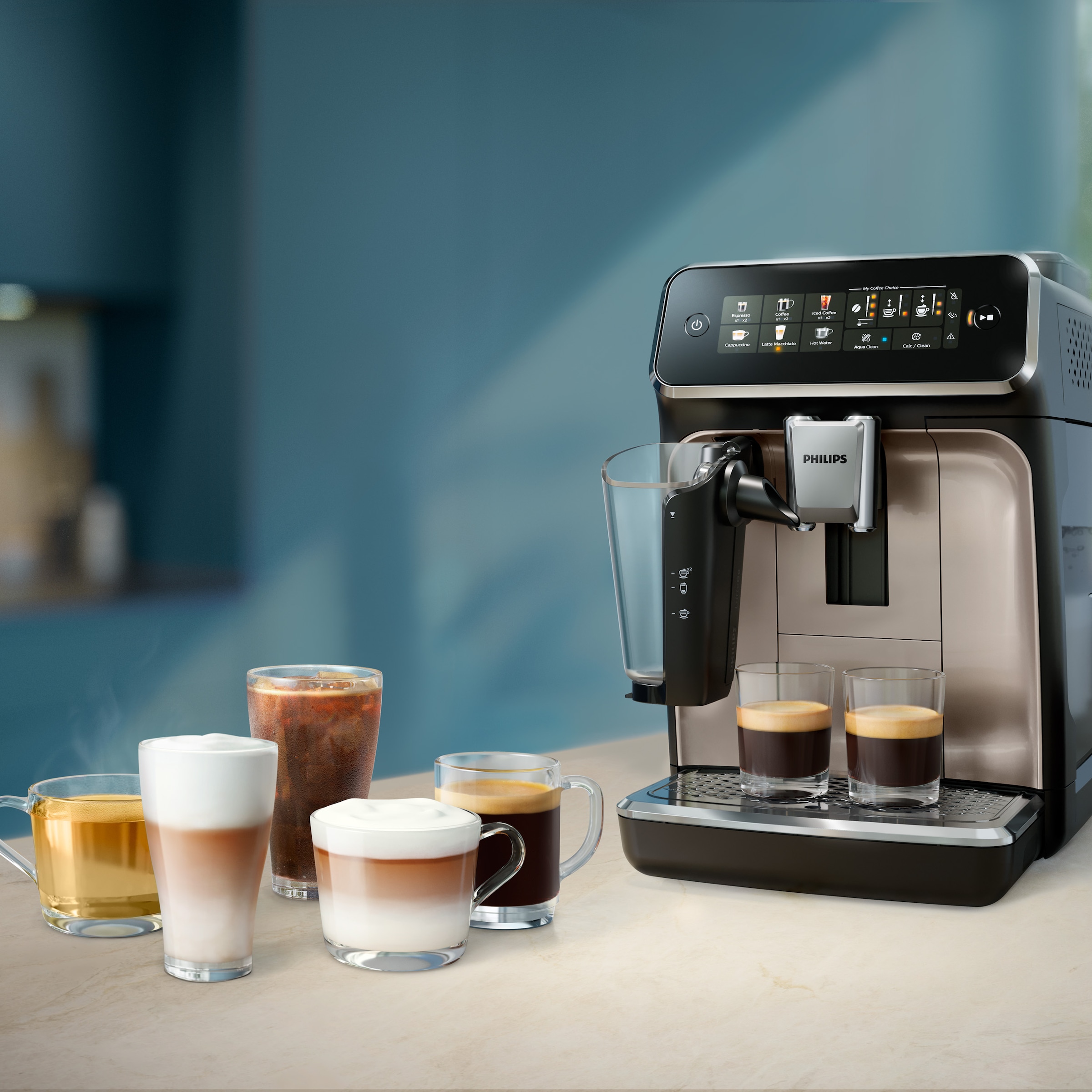 Philips Kaffeevollautomat »EP3347/90 3300 Series, 6 Getränke (heiß oder eisgekühlt)« LatteGo-Milchsystem, SilentBrew Technologie