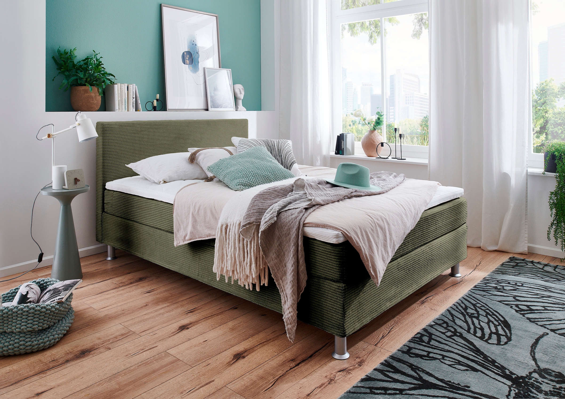 ATLANTIC home collection Boxbett »Edison«, inkl. Bonnellfederkern-Matratze und Topper