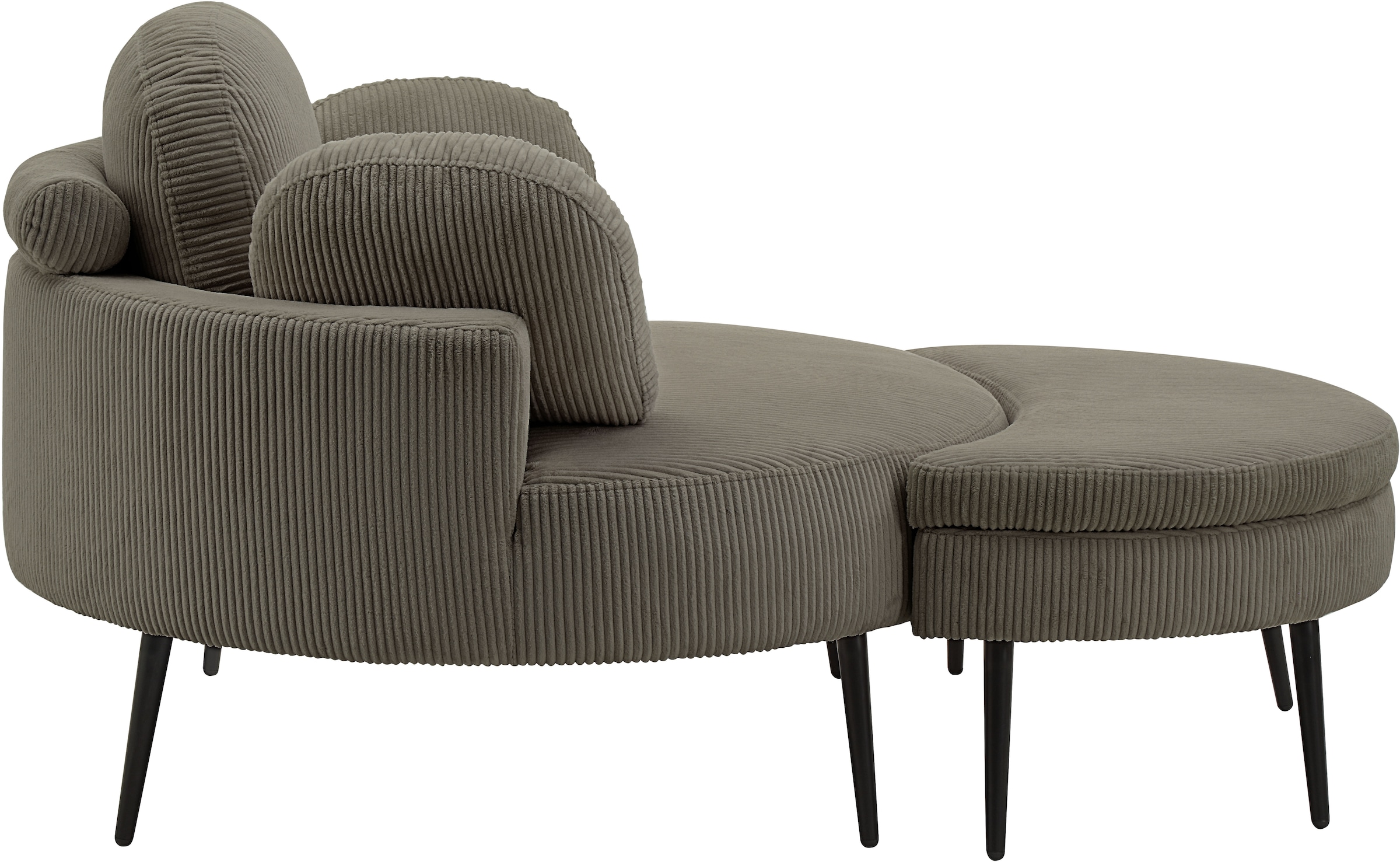 OTTO home Loveseat »Riko Sessel, B: 110 cm, Sitzhöhe: 44 cm« XXL- Sessel, mit Stauraumhocker, Rückenstütze & 4 Zierkissen
