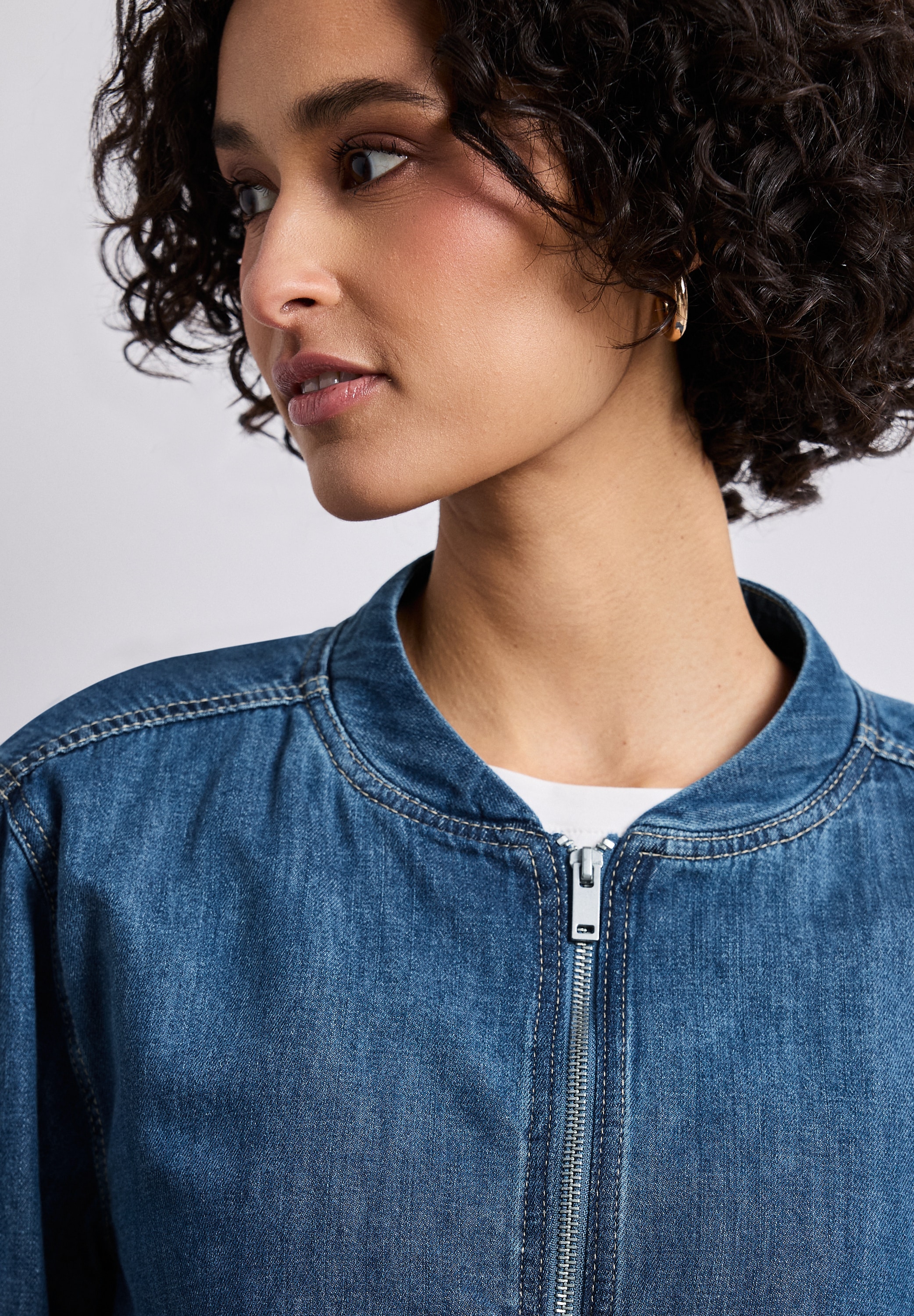 STREET ONE Blouson leicht verkürzter Schnitt, mit Blousonkragen