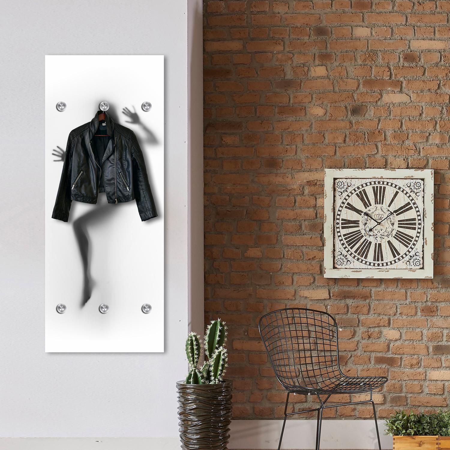 queence Garderobenleiste »Frau verschwommen«, mit 6 Haken, 50 x 120 cm günstig online kaufen