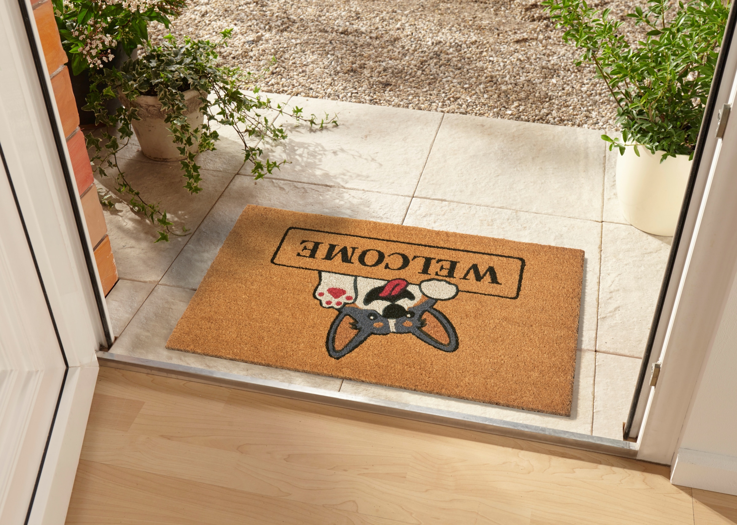 HANSE Home Fußmatte »Welcome & Dog, Türmatte«, rechteckig, 15 mm Höhe, Kokos, Schmutzfangmatte, Outdoor, Rutschfest, Innen, Kokosmatte, Flur