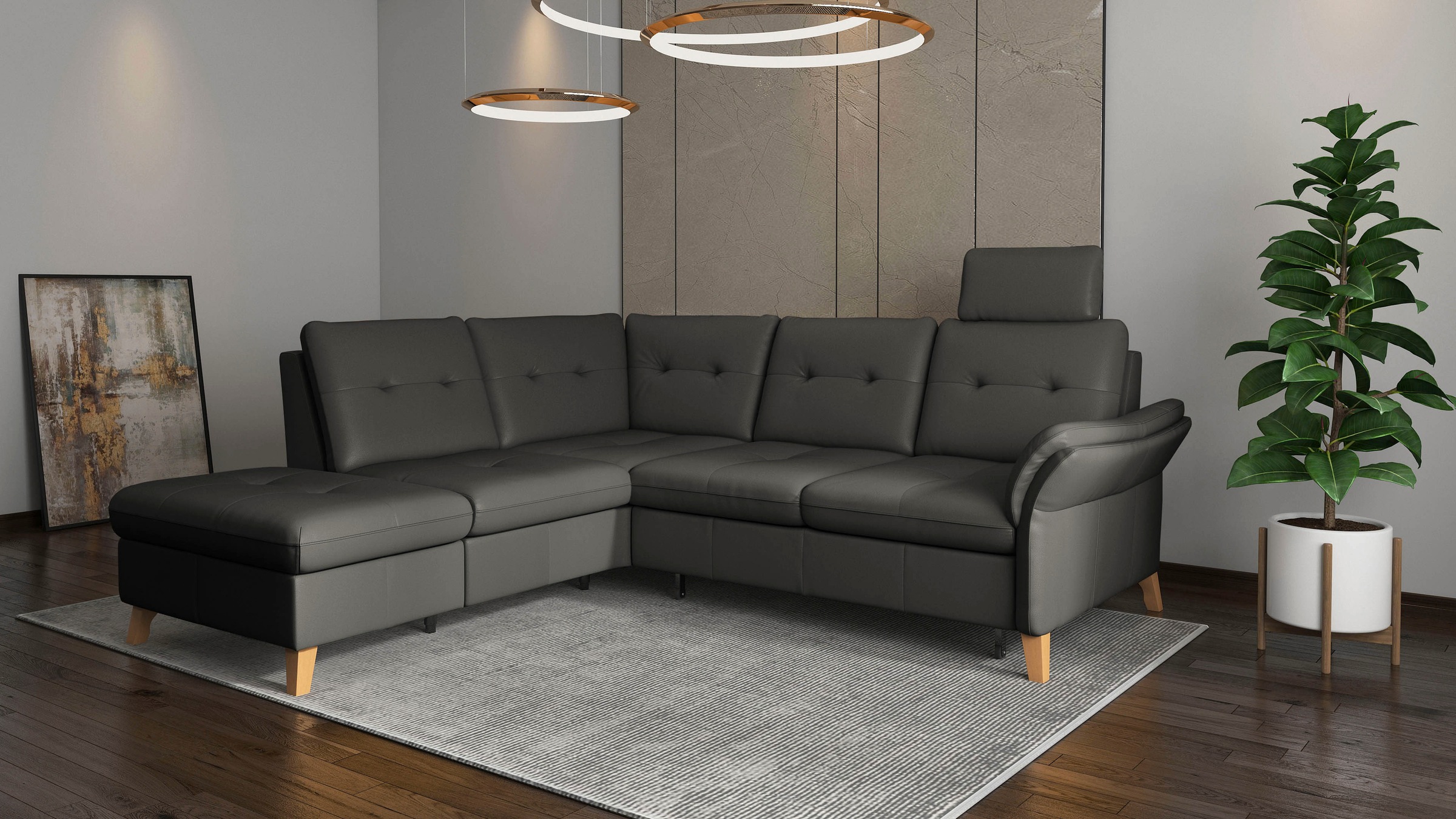 sit&more Ecksofa »Göteborg«, inkl. Sitztiefenverstellung, wahlweise mit Bettfunktion & Bettkasten