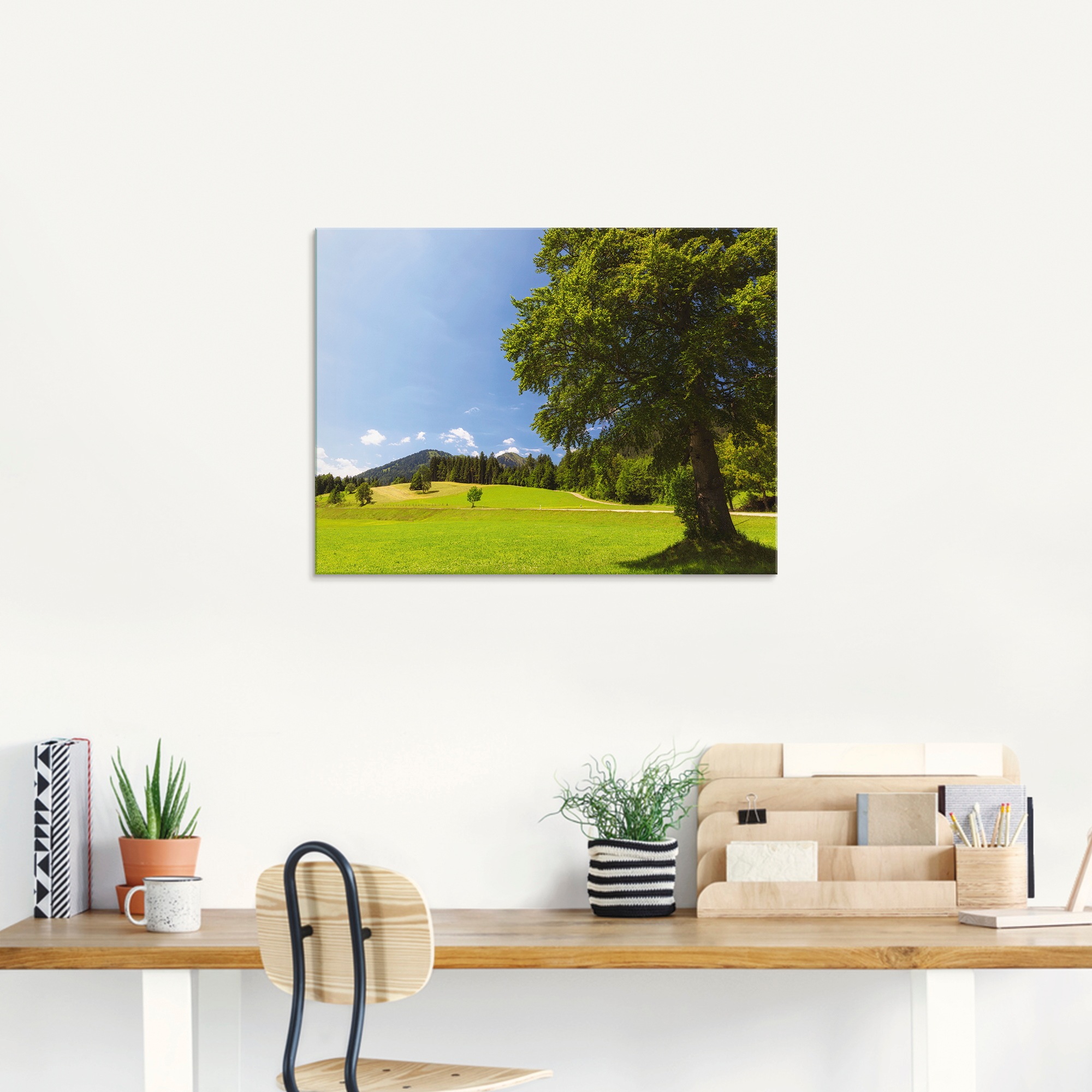 Artland Glasbild »Bayrische Landschaft«, Wiesen & Bäume, (1 St.), in verschiedenen Größen